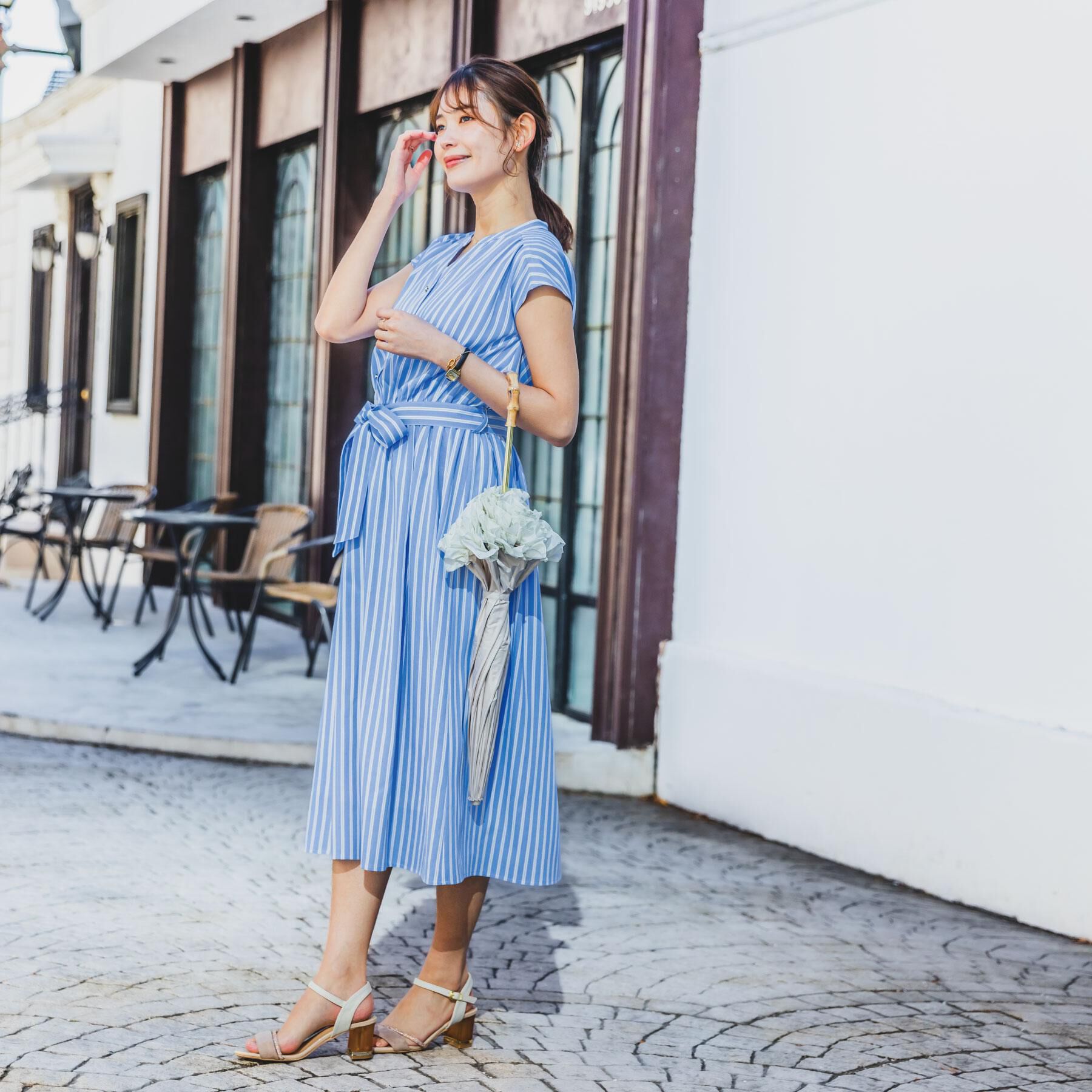 ITS&rsquo;DEMO「【UVケア／吸水速乾／洗濯機OK／洗濯後しわになりにくい】麻調合繊ワンピース＜ラク服シリーズ＞」|ワンピース|