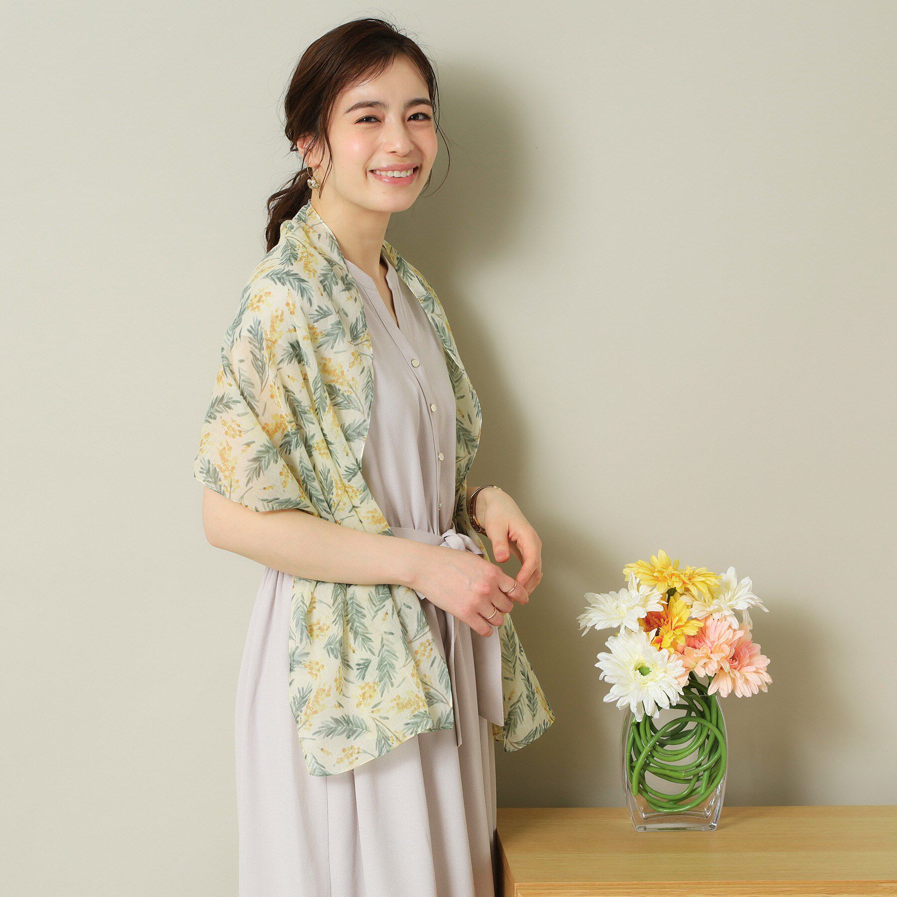 ITS&rsquo;DEMO「【洗濯可】ミモザコットンストール」|ストール|