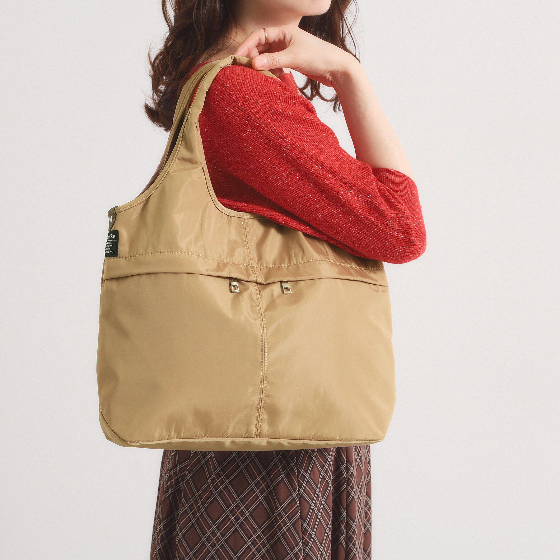 ITS&rsquo;DEMO「【10ポケット】高密度2WAYバルーントート」|トートバッグ|ベージュ(052)