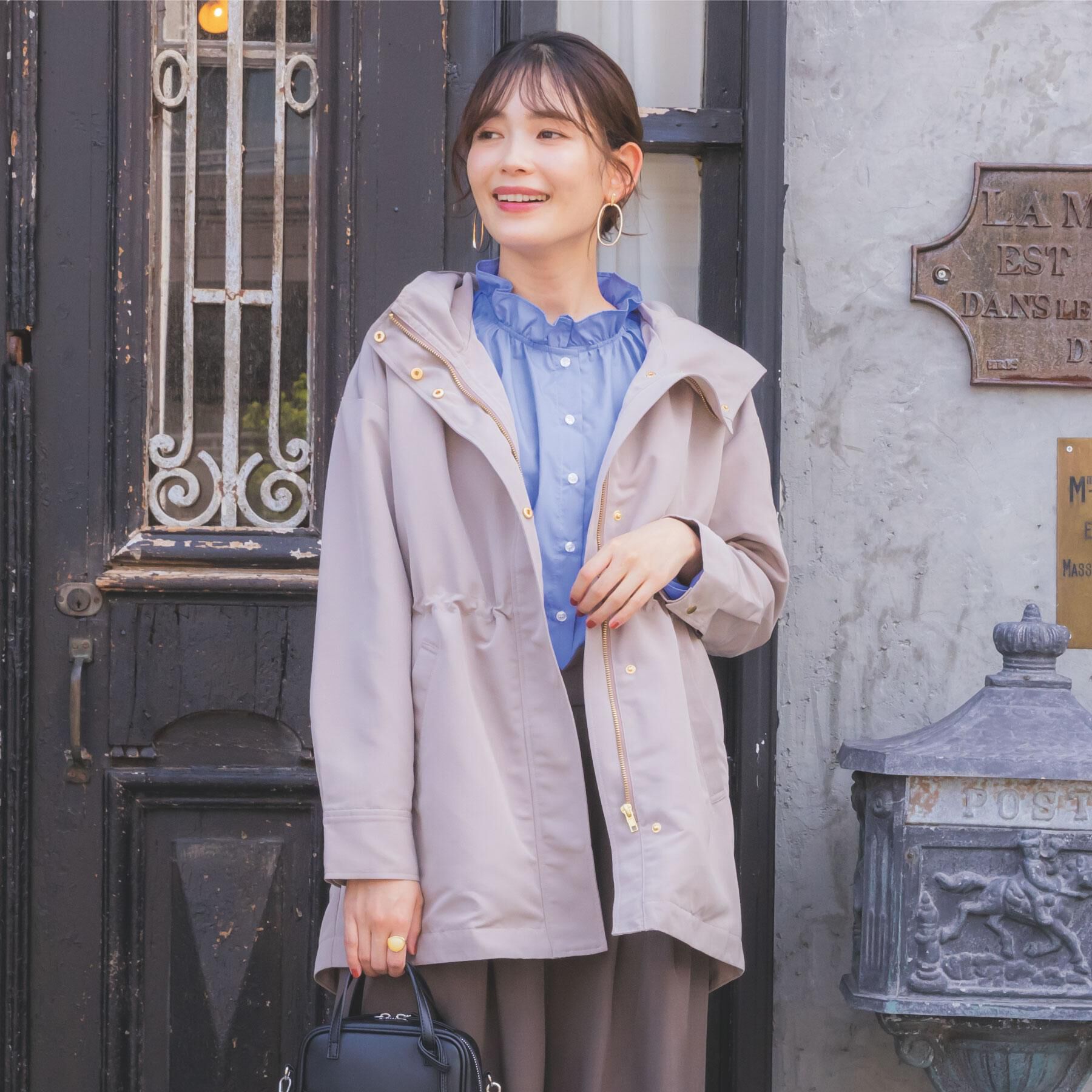 ITS&rsquo;DEMO「【撥水/花粉防止/手洗い可】ボアライナー付きミディ丈マウンテンパーカー」|ブルゾン・スタジャン|