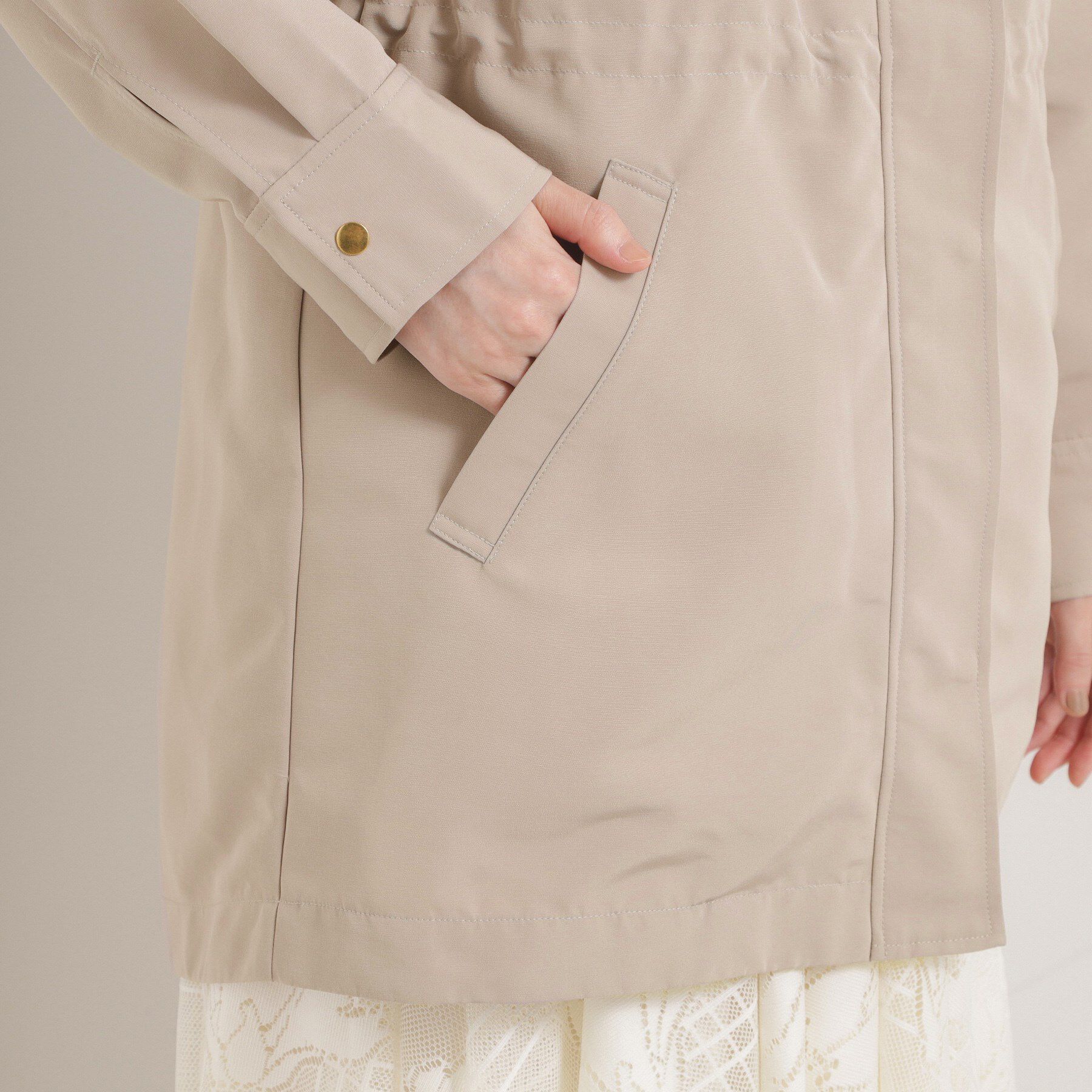 ITS&rsquo;DEMO「【撥水/花粉防止/手洗い可】ボアライナー付きミディ丈マウンテンパーカー」|ブルゾン・スタジャン|