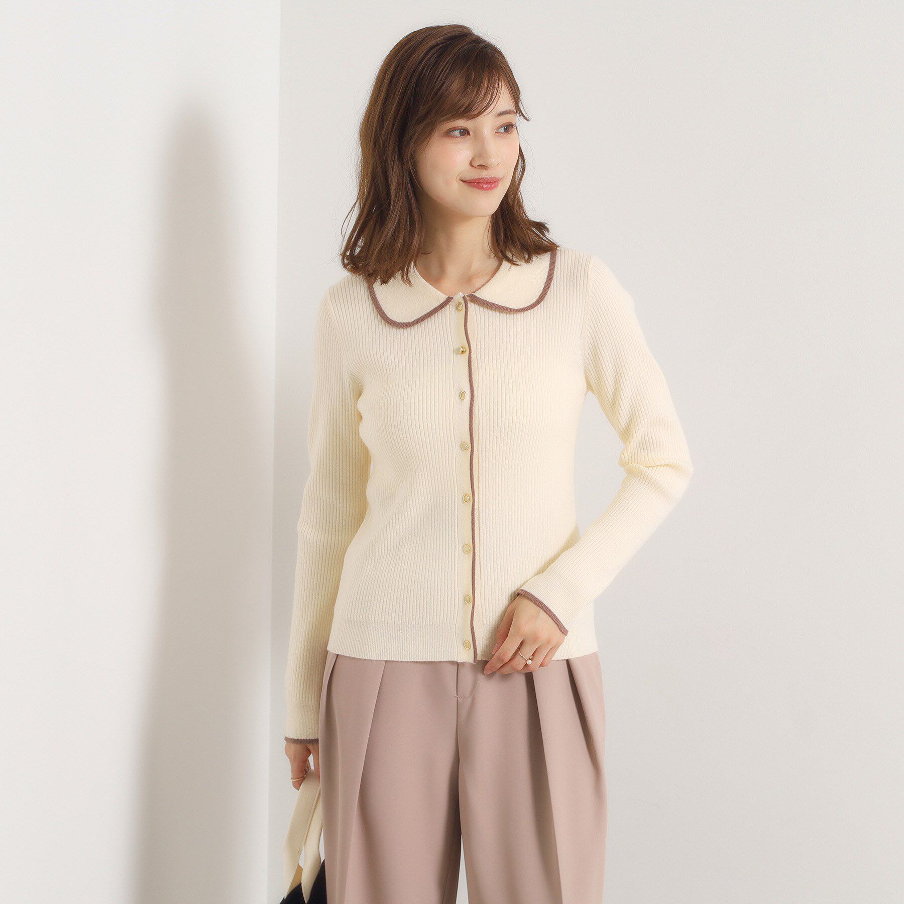 ITS&rsquo;DEMO「【手洗い可】配色衿リブニット」|ニット・セーター|