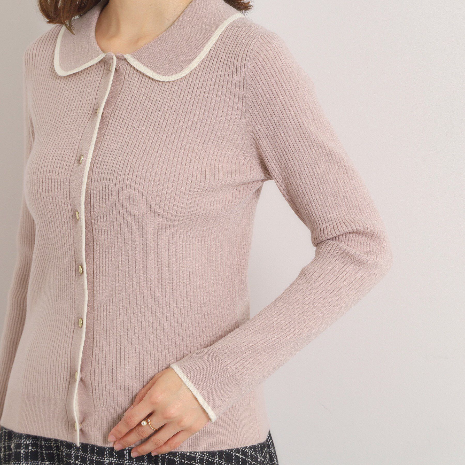 ITS&rsquo;DEMO「【手洗い可】配色衿リブニット」|ニット・セーター|