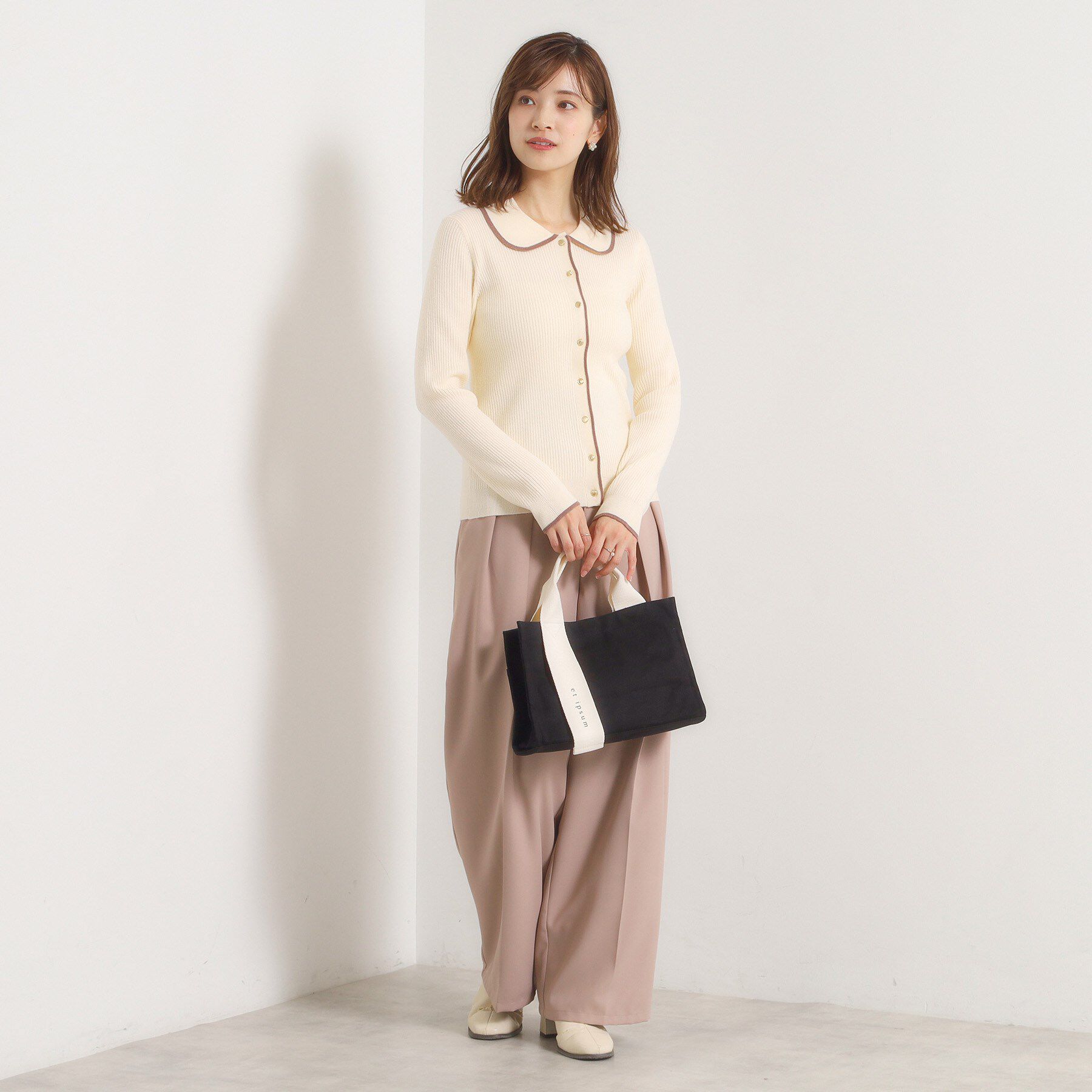 ITS&rsquo;DEMO「【手洗い可】配色衿リブニット」|ニット・セーター|