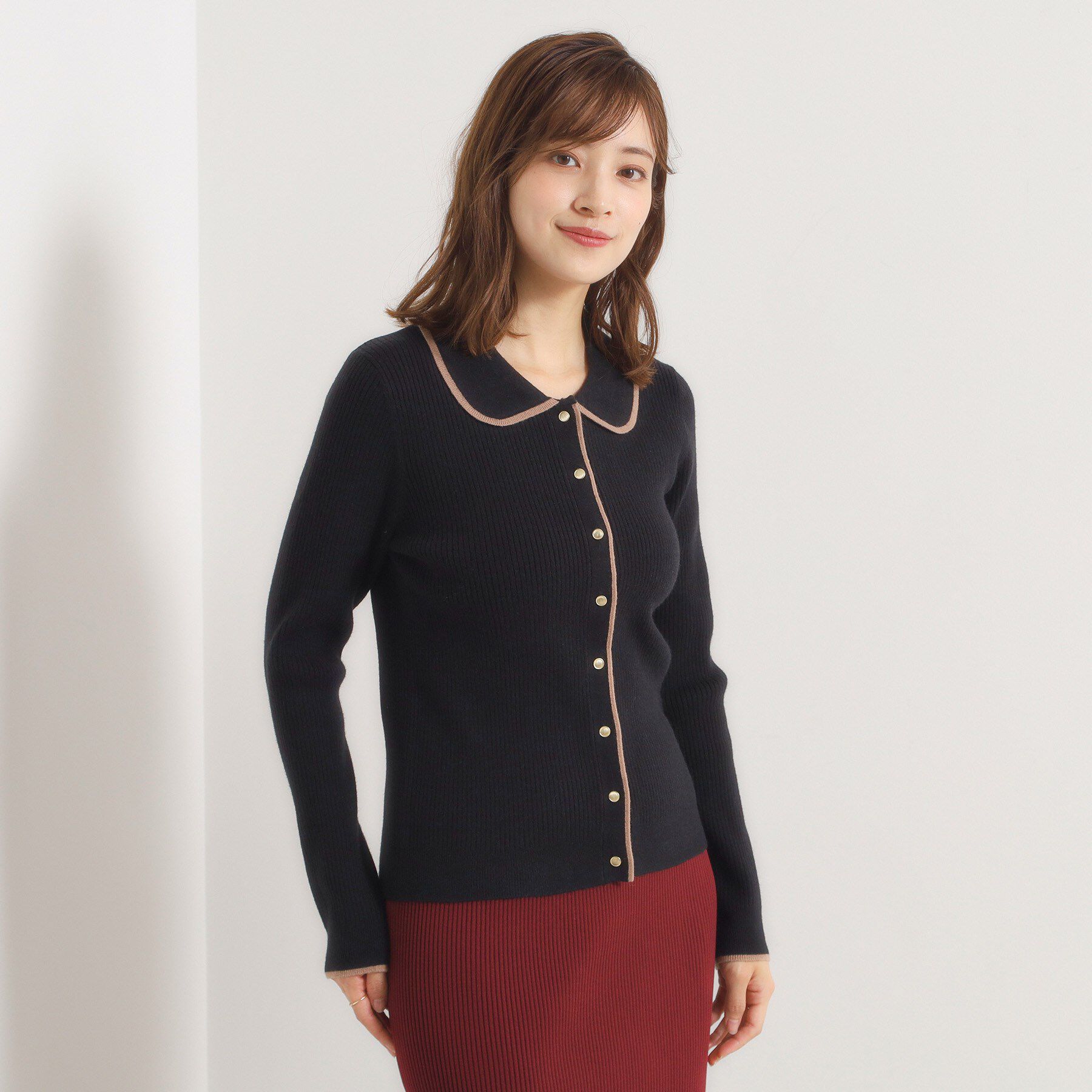 ITS&rsquo;DEMO「【手洗い可】配色衿リブニット」|ニット・セーター|