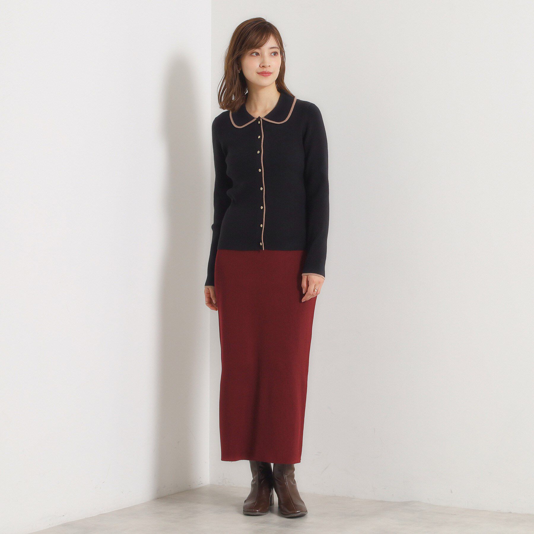 ITS&rsquo;DEMO「【手洗い可】配色衿リブニット」|ニット・セーター|