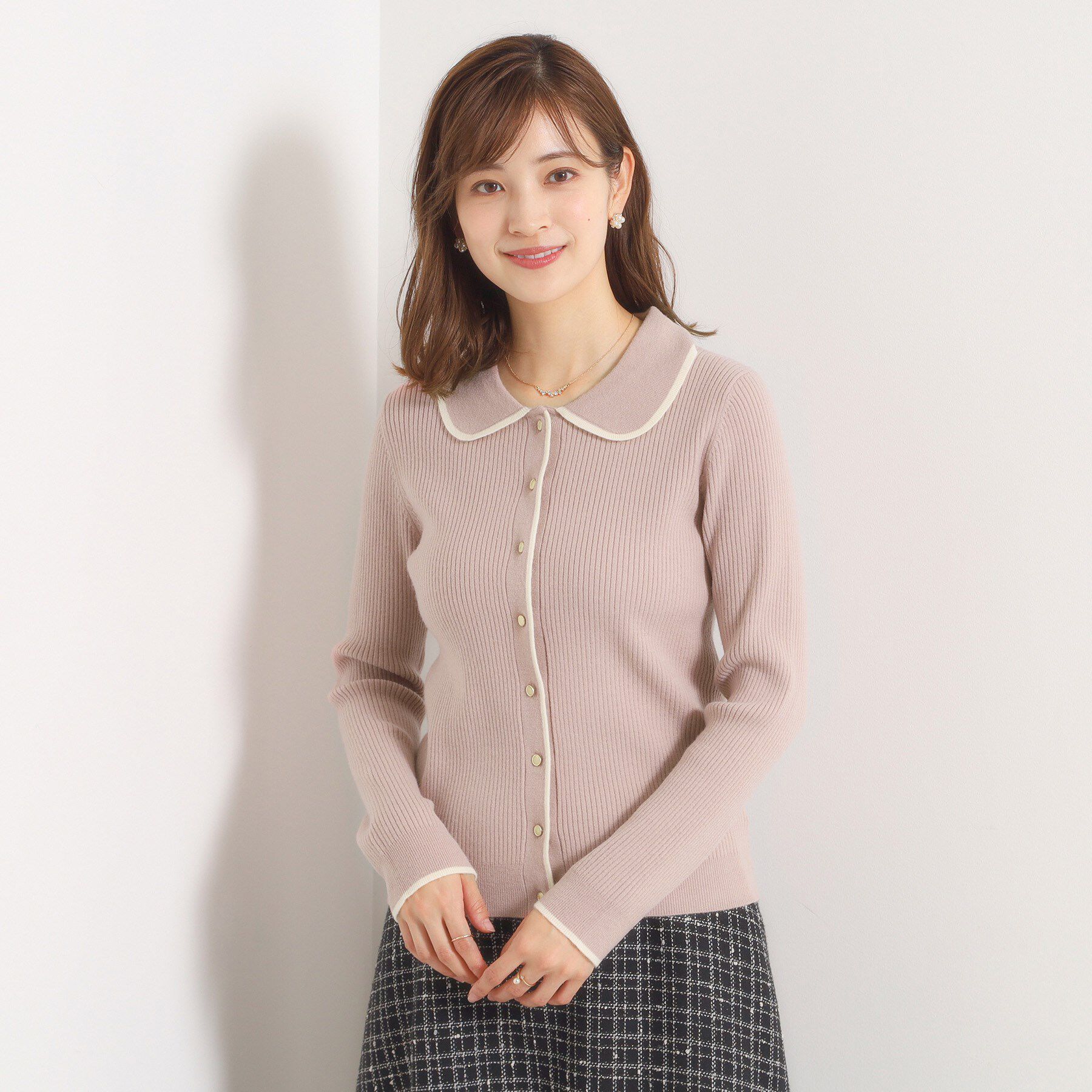 ITS&rsquo;DEMO「【手洗い可】配色衿リブニット」|ニット・セーター|