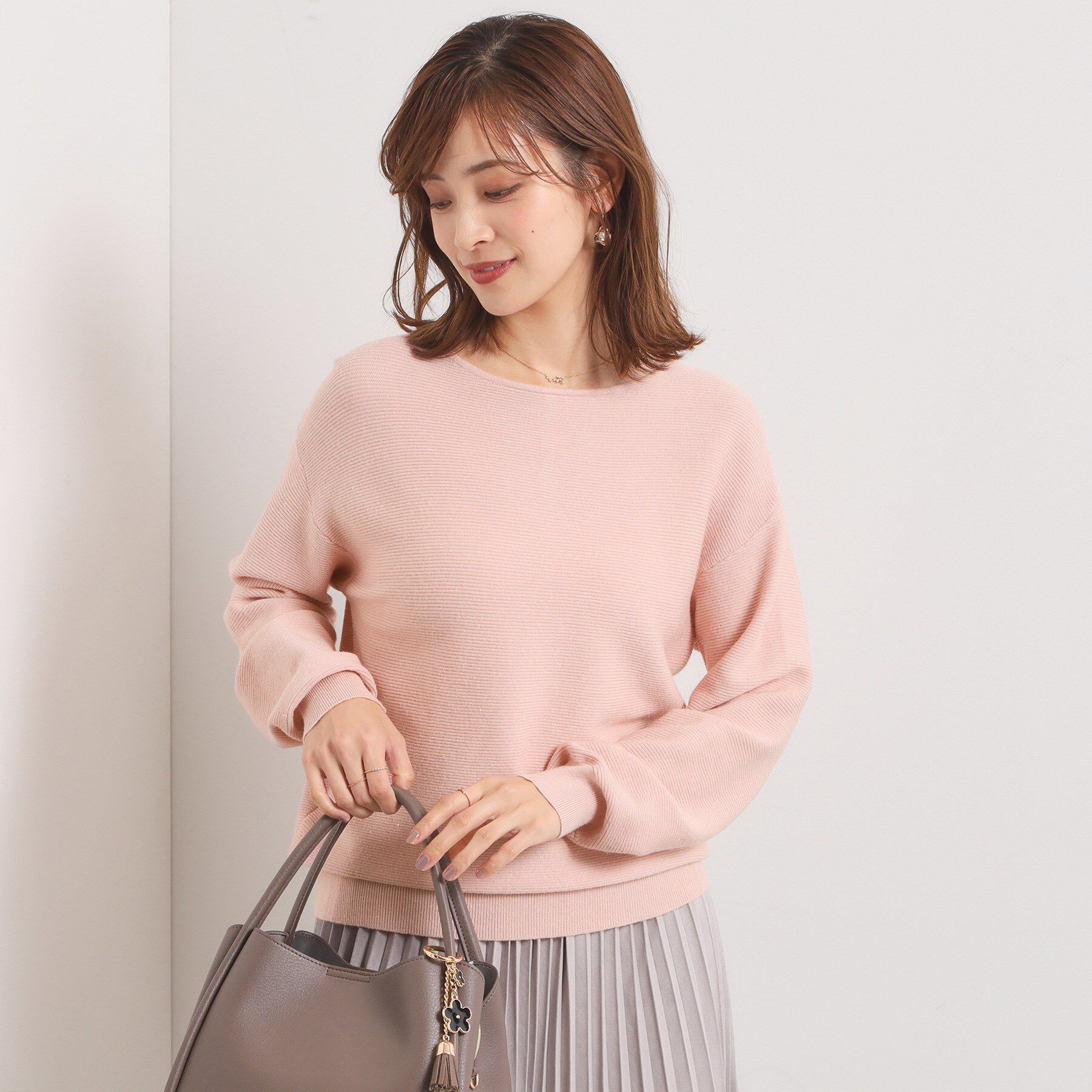 ITS&rsquo;DEMO「【手洗い可】バックパール調ラメニット」|ニット・セーター|