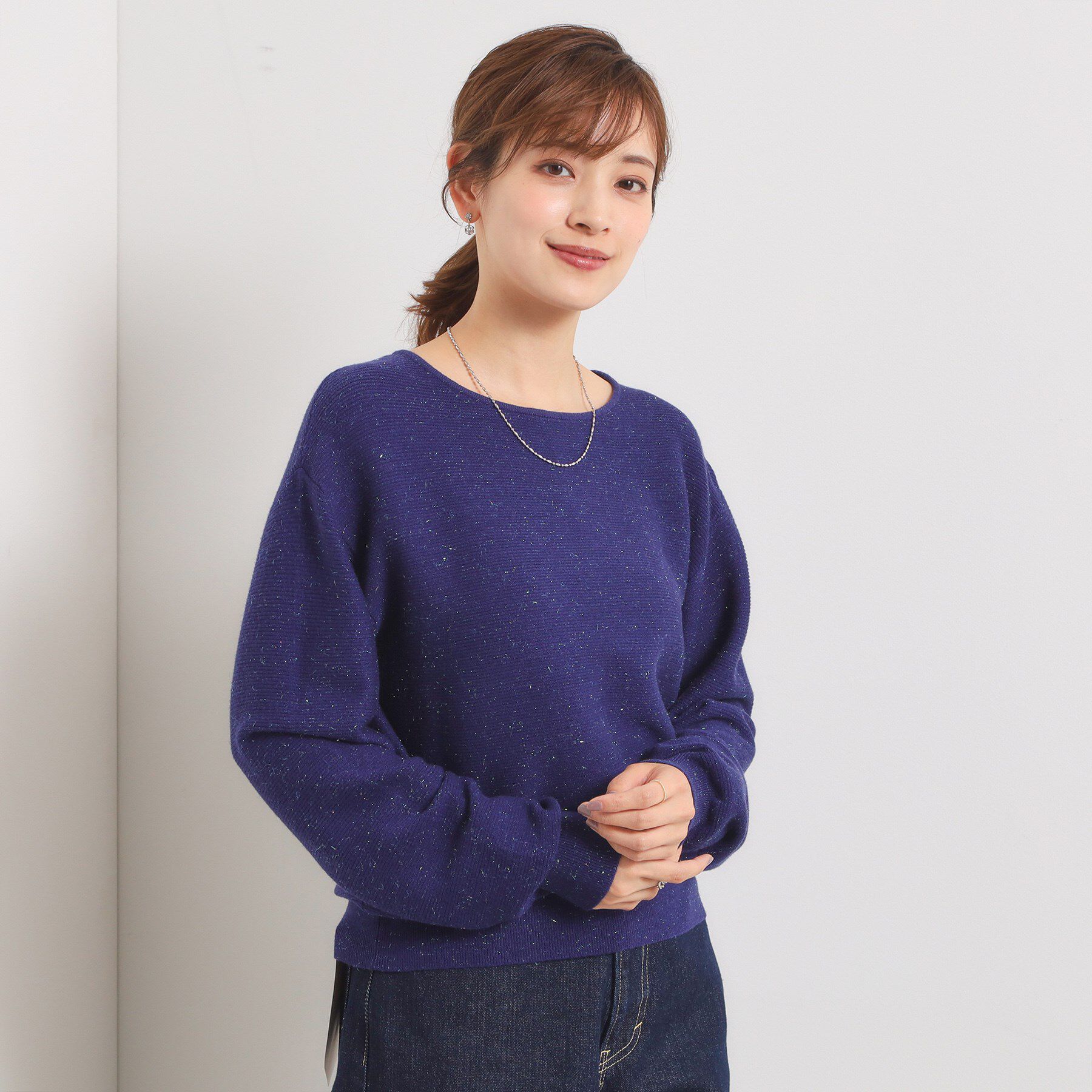 ITS&rsquo;DEMO「【手洗い可】バックパール調ラメニット」|ニット・セーター|