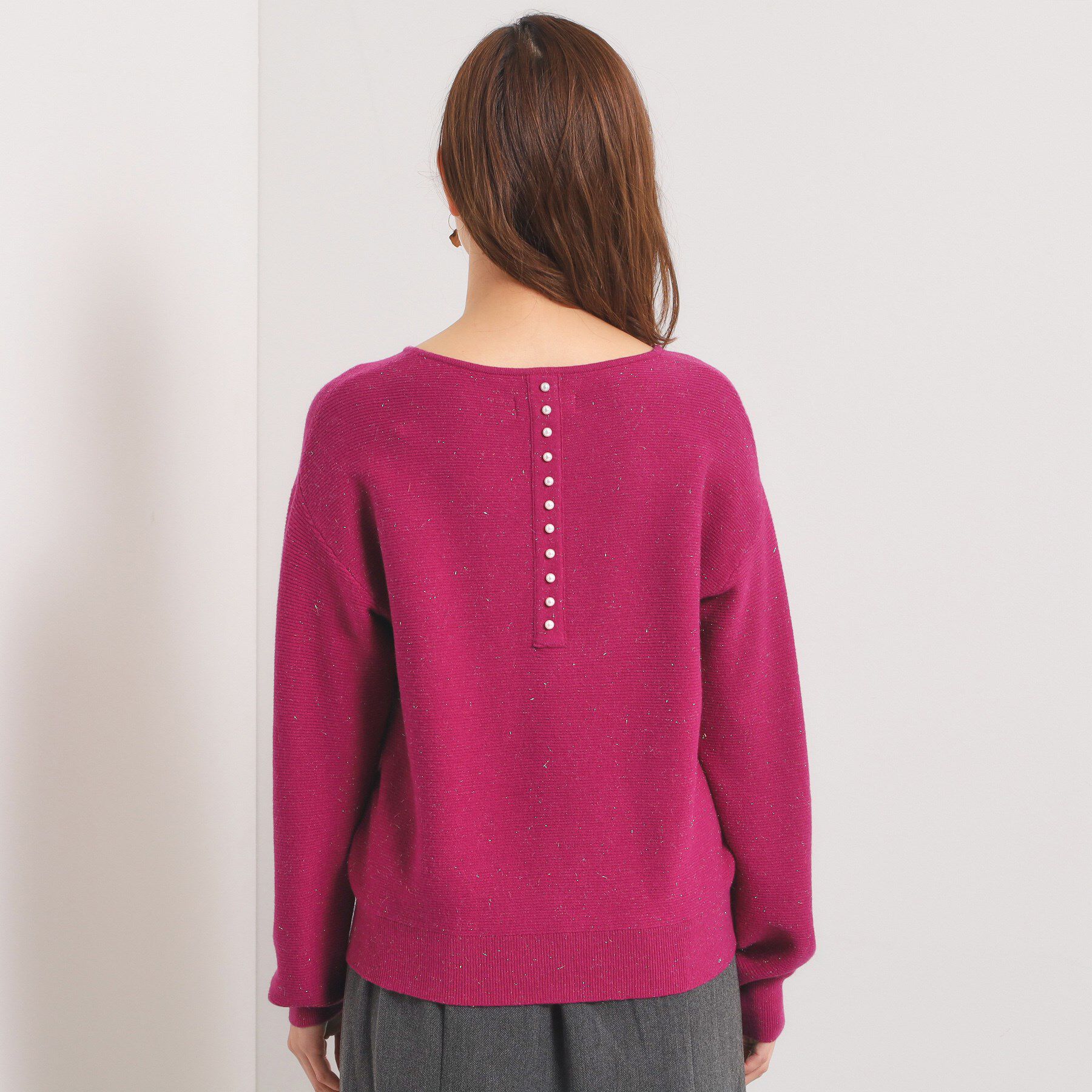 ITS&rsquo;DEMO「【手洗い可】バックパール調ラメニット」|ニット・セーター|