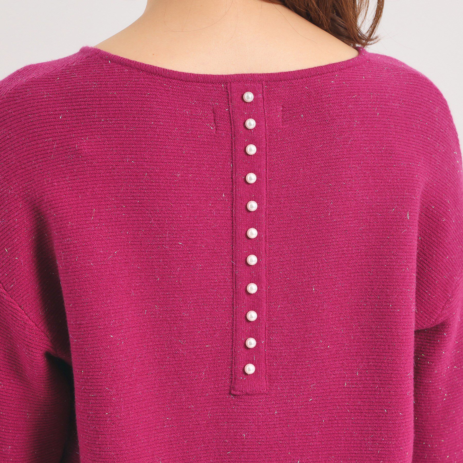 ITS&rsquo;DEMO「【手洗い可】バックパール調ラメニット」|ニット・セーター|