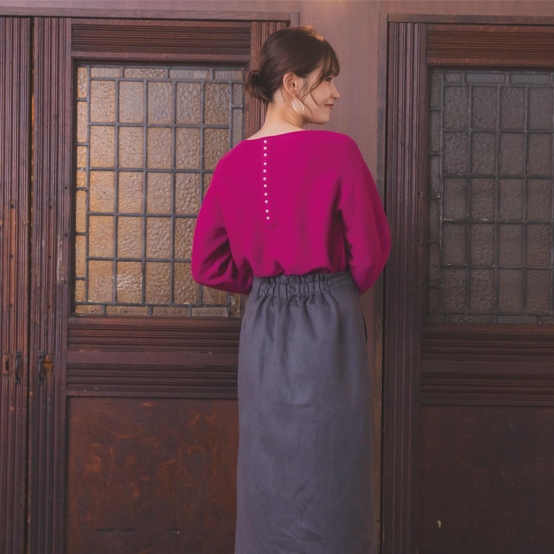 ITS&rsquo;DEMO「【手洗い可】バックパール調ラメニット」|ニット・セーター|