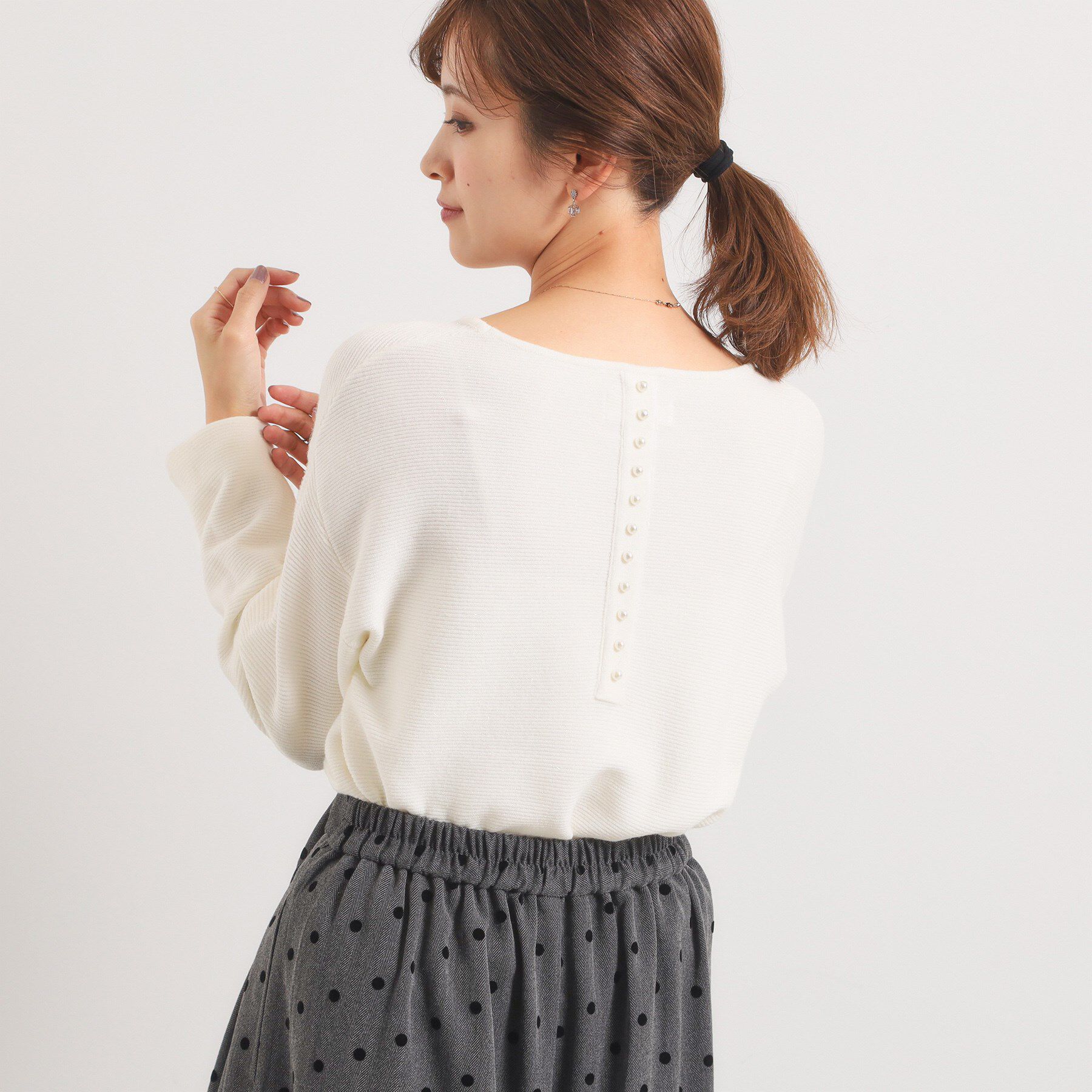 ITS&rsquo;DEMO「【手洗い可】バックパール調ラメニット」|ニット・セーター|