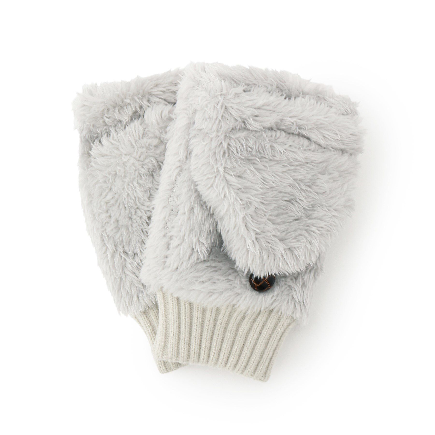 ITS&rsquo;DEMO「【手洗い可】ボアフード付きミトン」|手袋|グレー(012)