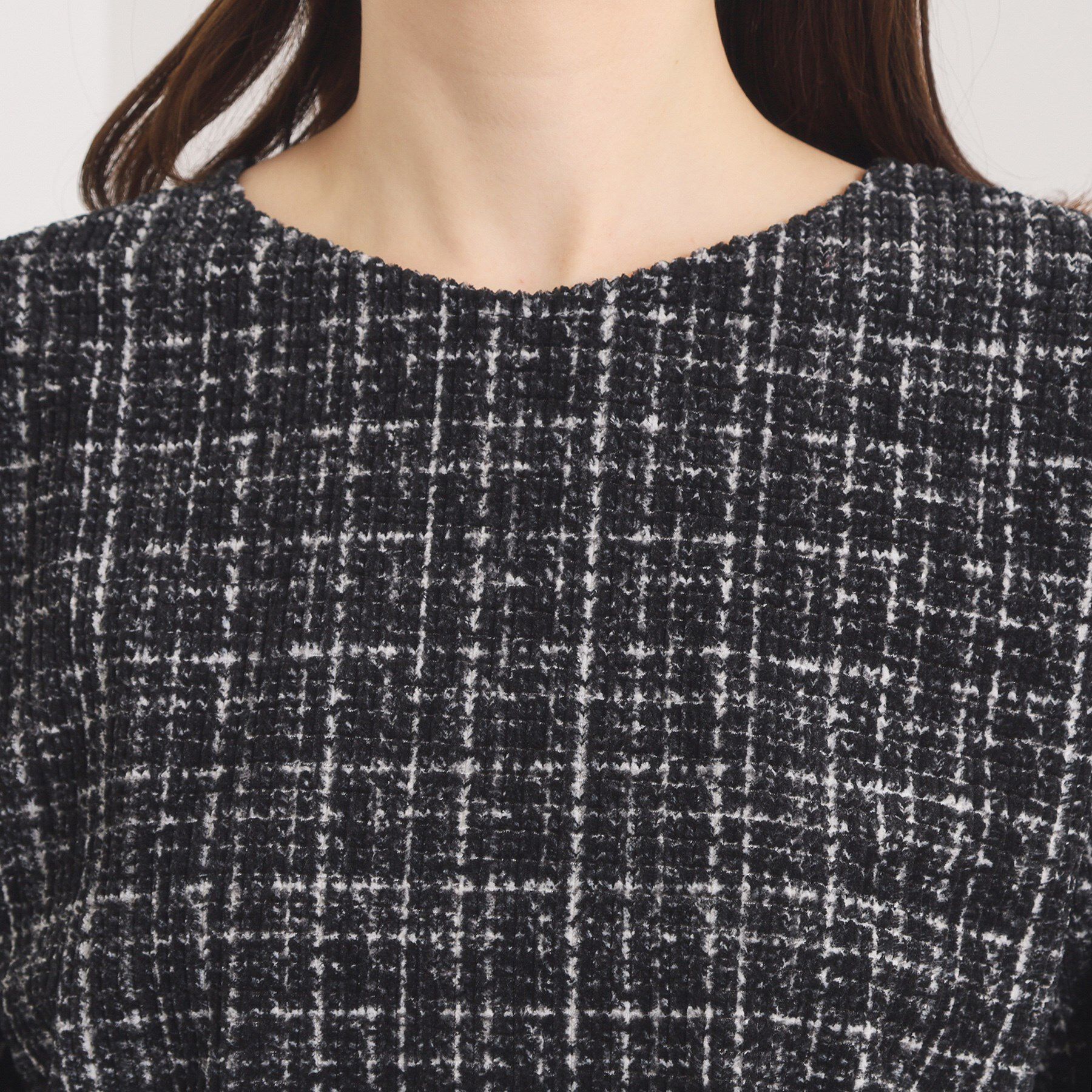 ITS&rsquo;DEMO「【手洗い可／セットアップ可】ツイード風プリントブラウス」|シャツ・ブラウス|