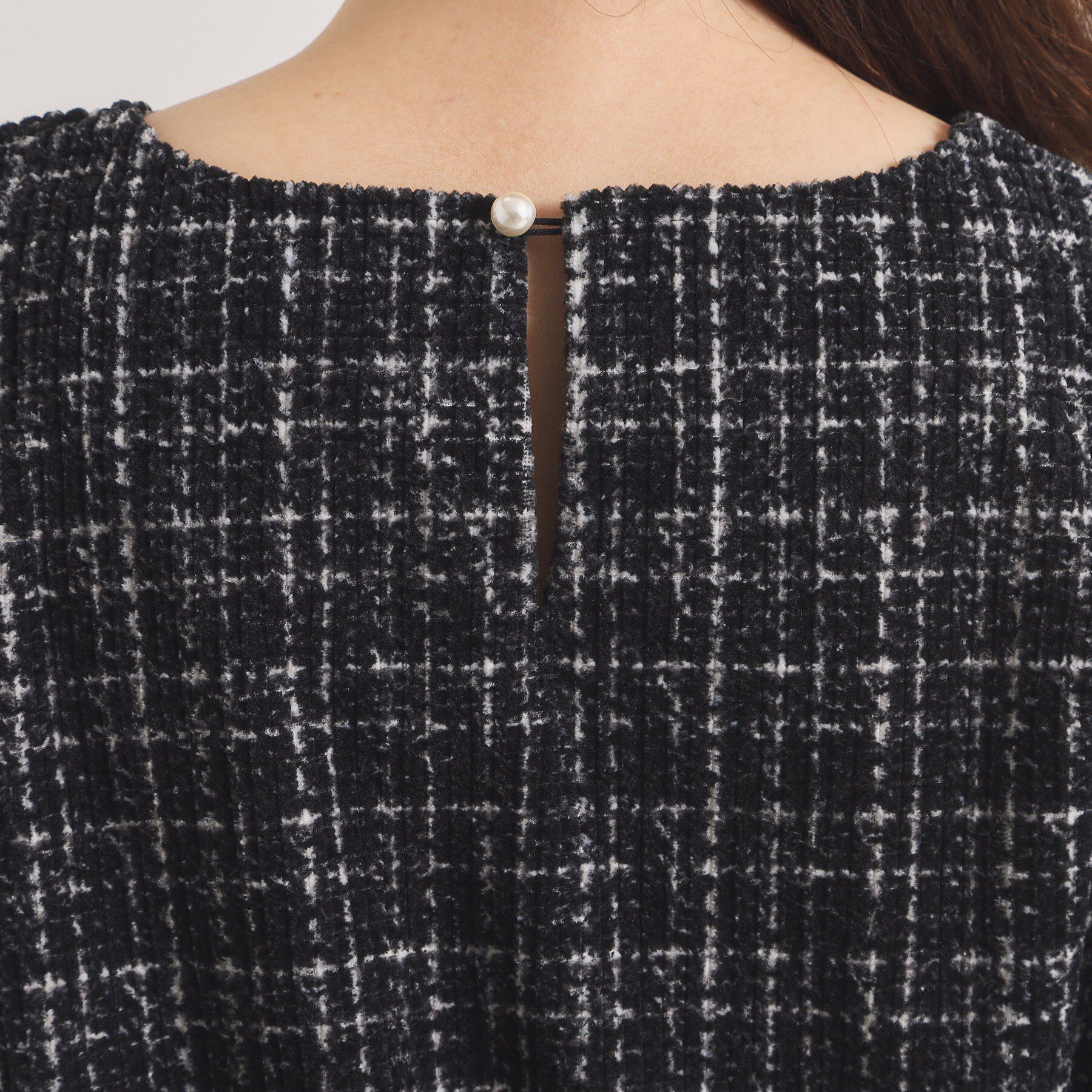 ITS&rsquo;DEMO「【手洗い可／セットアップ可】ツイード風プリントブラウス」|シャツ・ブラウス|