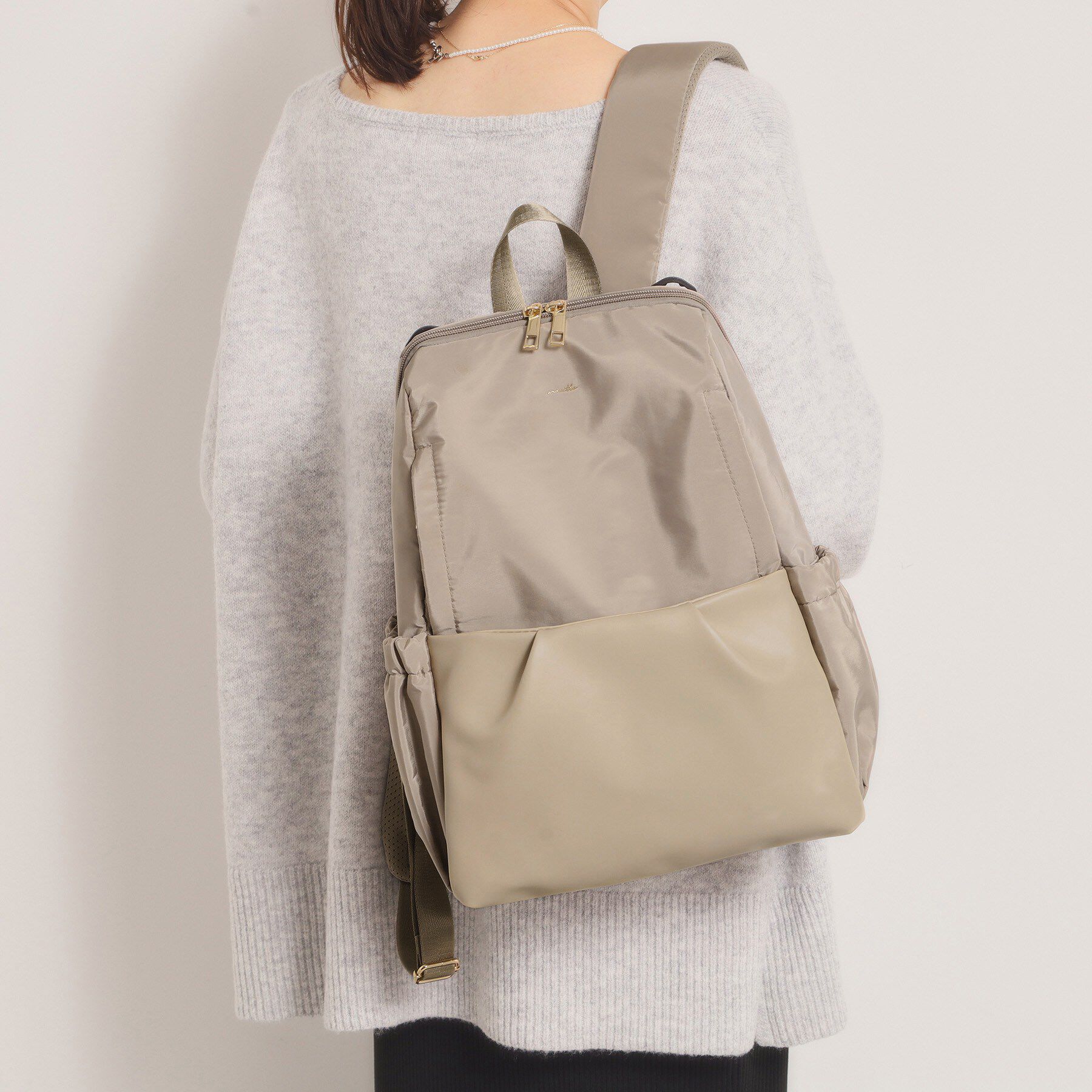 ITS&rsquo;DEMO「【収納アドバイザー監修】バルーンリュック」|リュック|ベージュ(052)