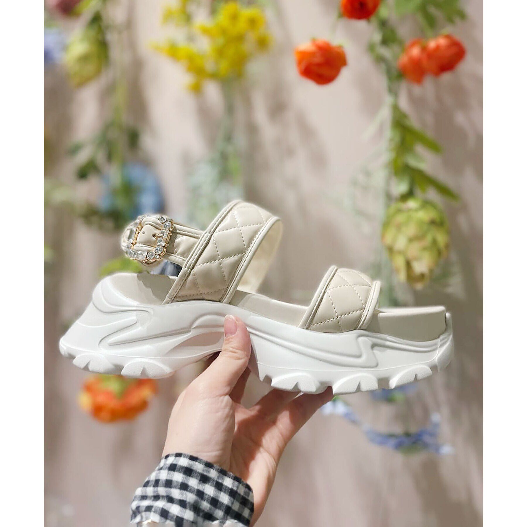 ESPERANZA「厚底キルティングスポサン 24SS」|サンダル|