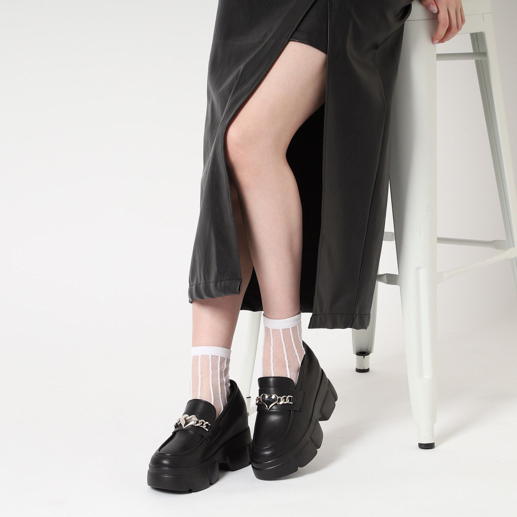 csT&P「厚底ハートチャーム付きローファーパンプス」|パンプス|