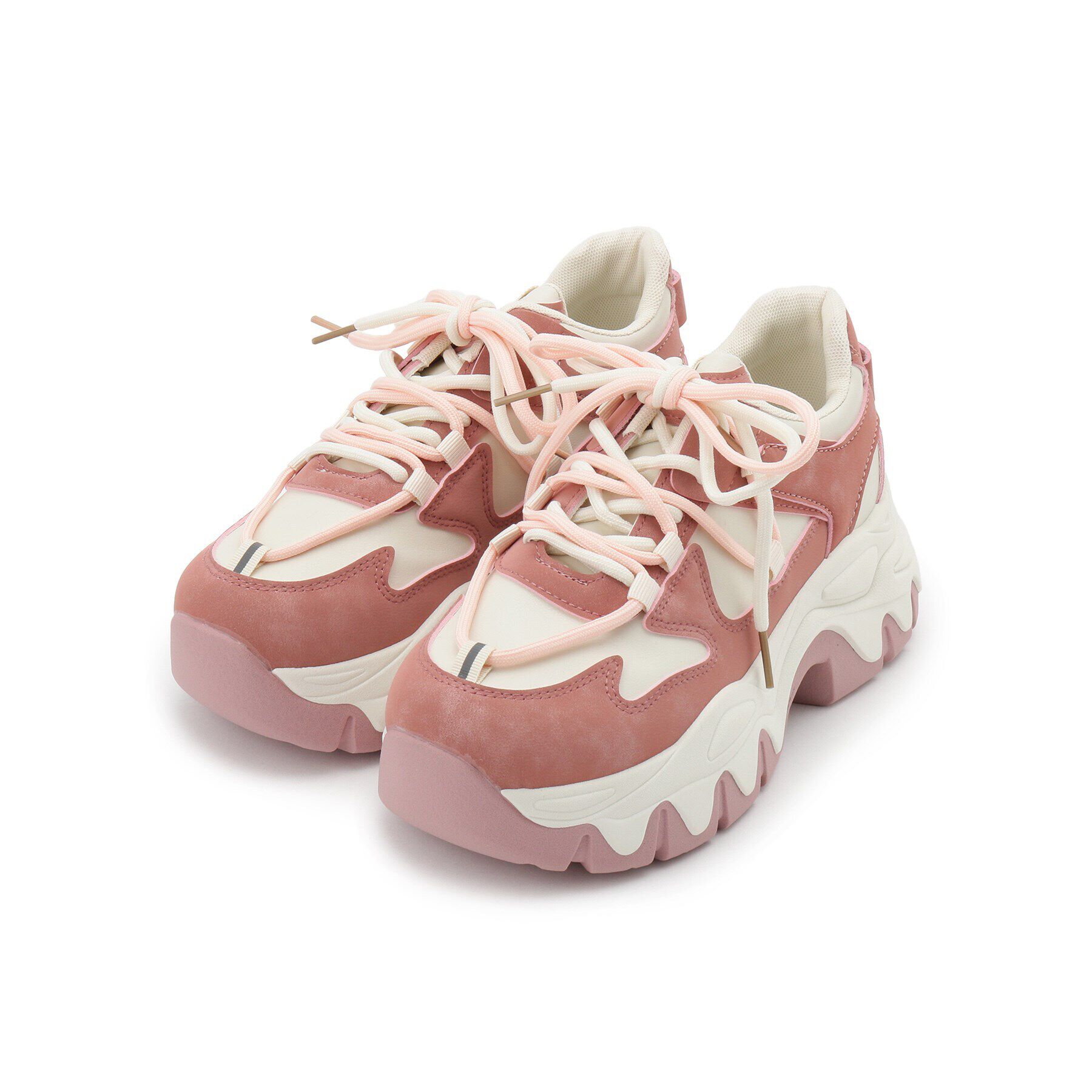 csT&P「厚底ダットカラーコンビスニーカー」|スニーカー|ﾋﾟﾝｸ(072)