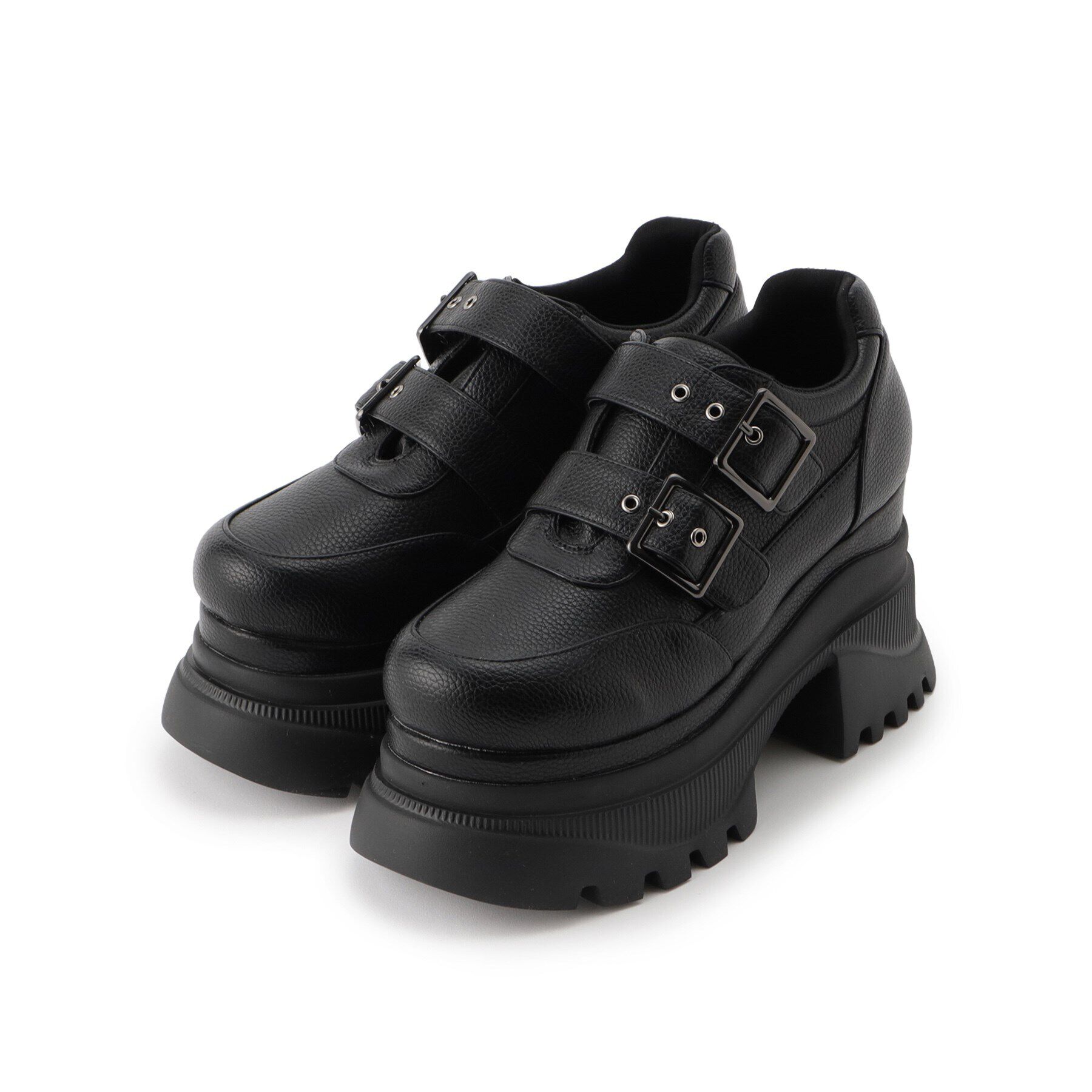 ESPERANZA「ダブルストラップ厚底スニーカー」|スニーカー|ﾌﾞﾗｯｸ(019)