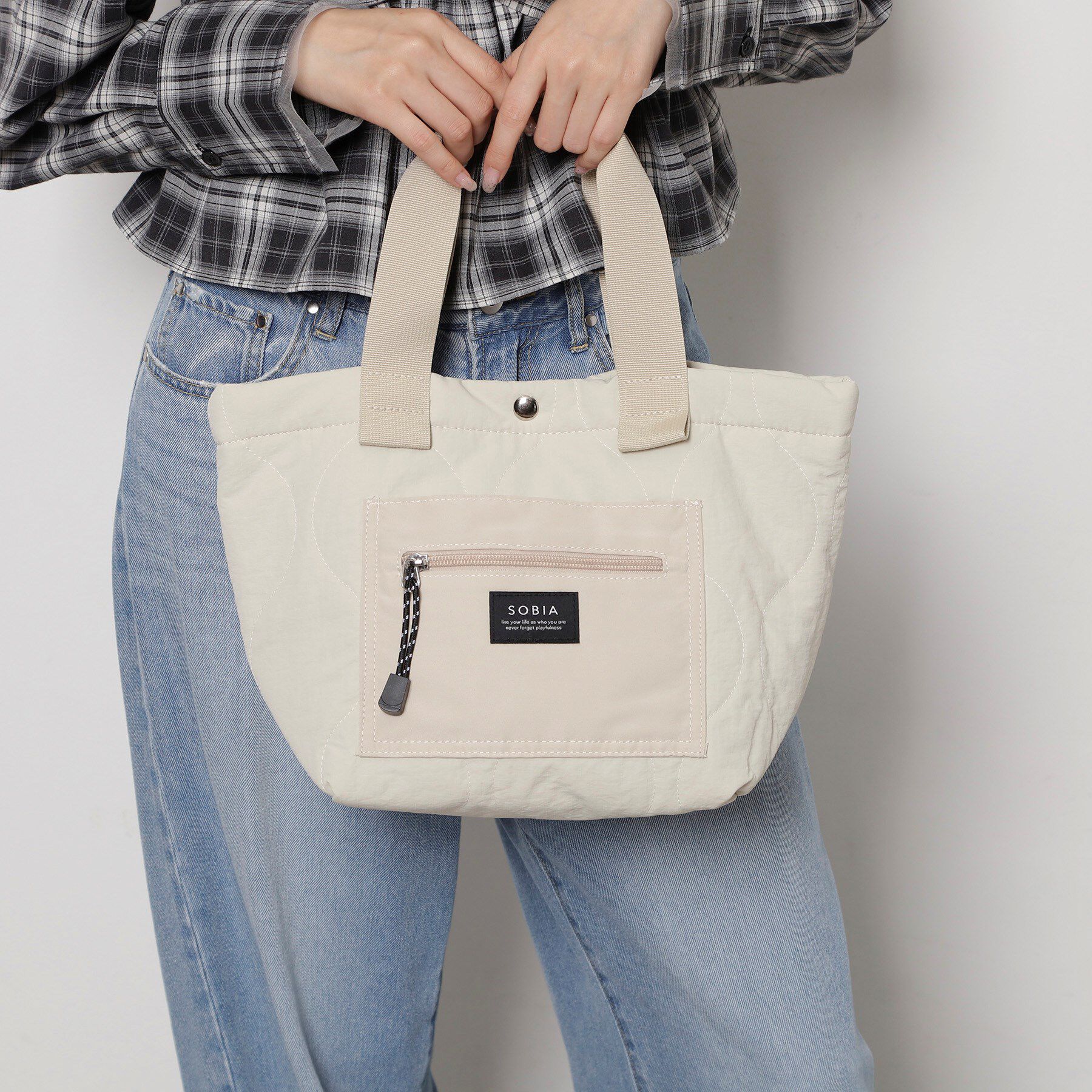 Ober Tashe「キルトプチバッグ」|トートバッグ|アイボリー(004)