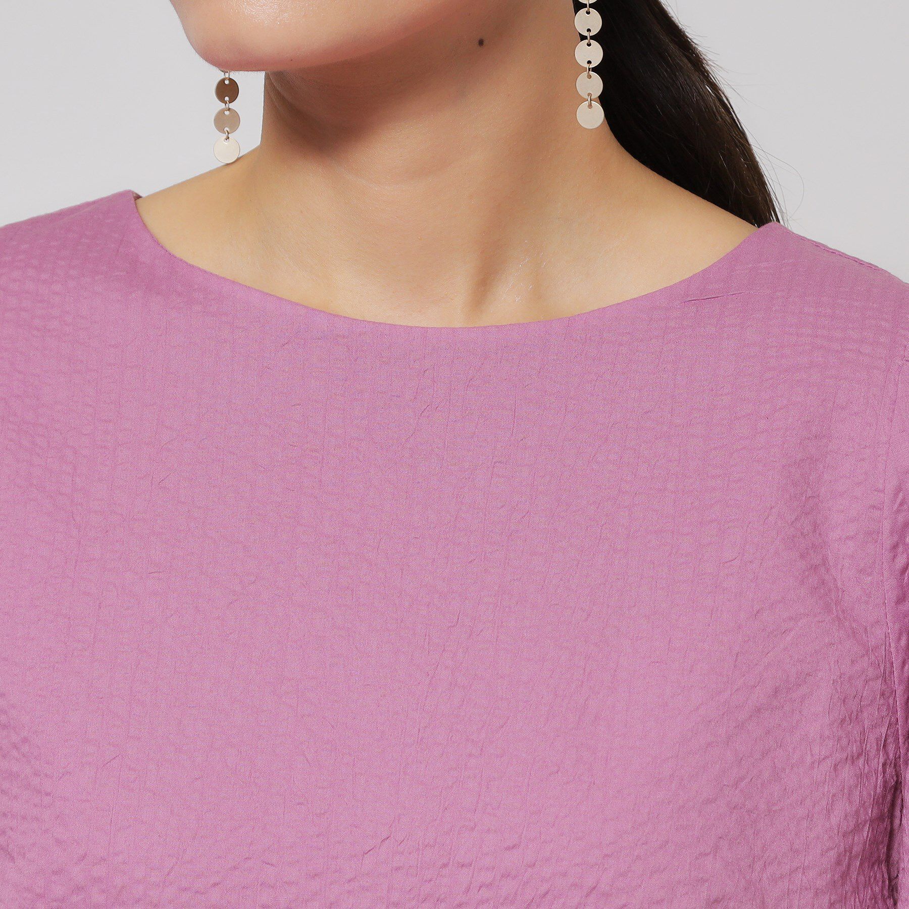 SunaUna「【涼し気！／サッカー素材】パフスリーブワンピース」|ワンピース|