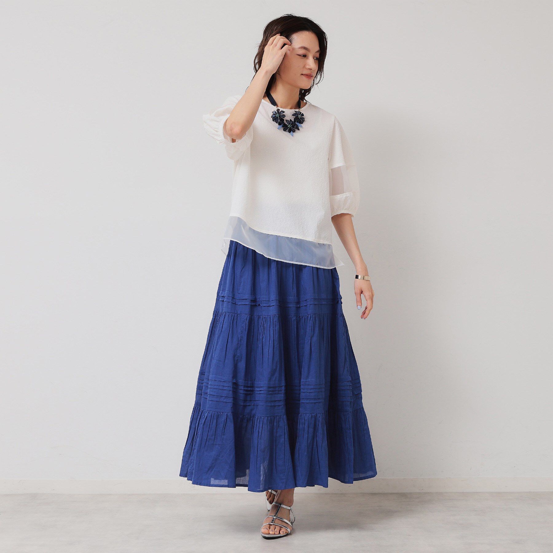SunaUna「【軽い着心地／インド綿】ティアードロングスカート」|スカート|