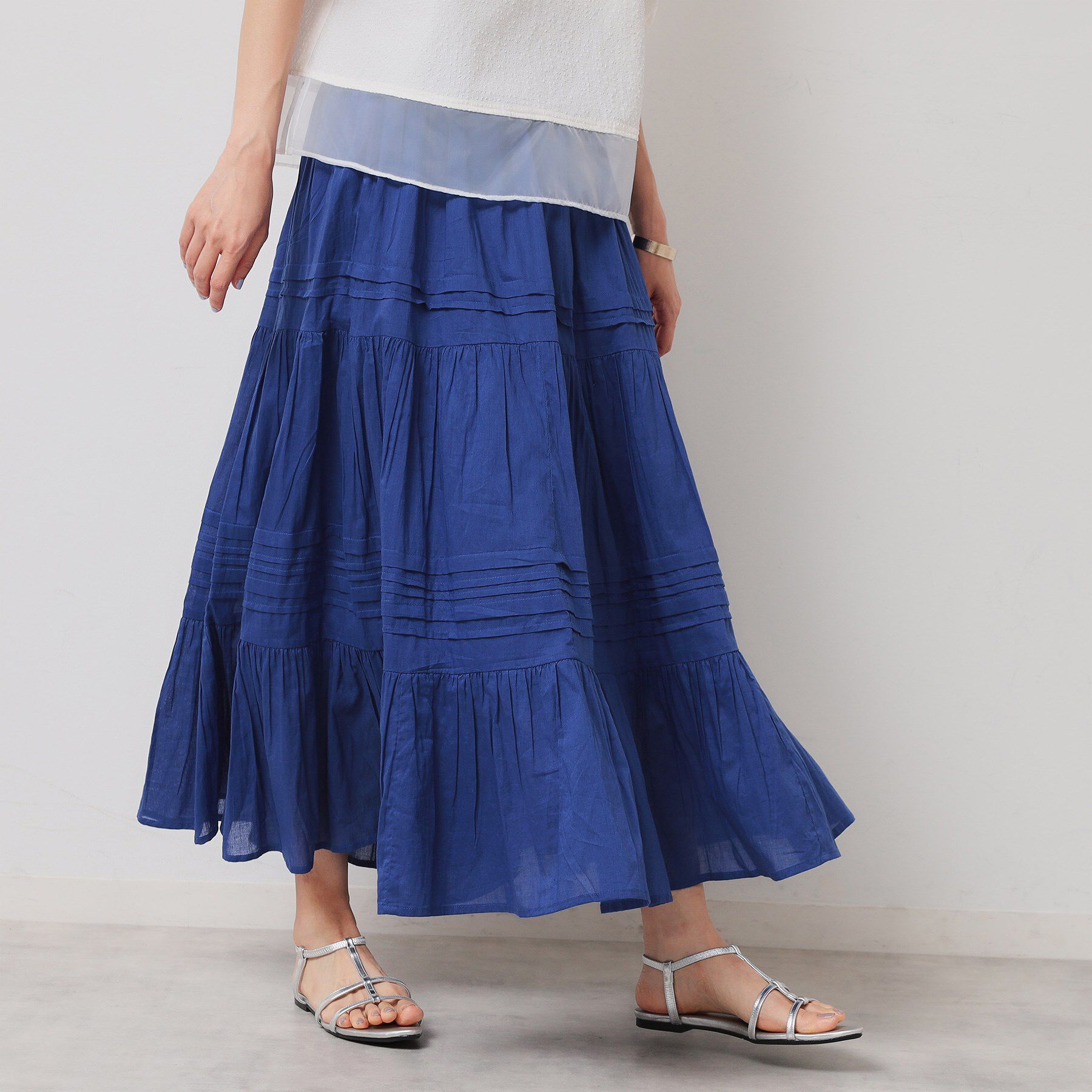 SunaUna「【軽い着心地／インド綿】ティアードロングスカート」|スカート|