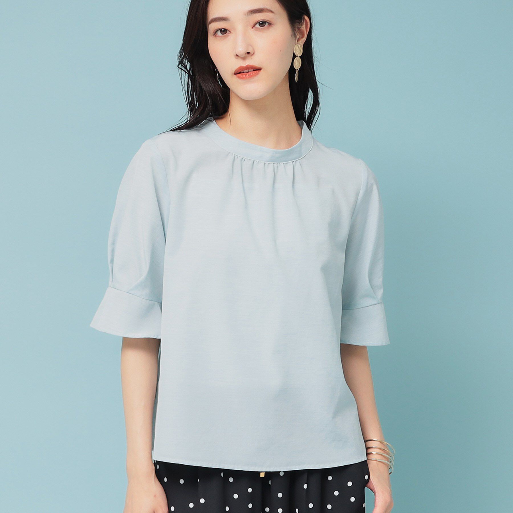 SunaUna「【きれいめ／定番シルエット】スタンドネックブラウス」|シャツ・ブラウス|