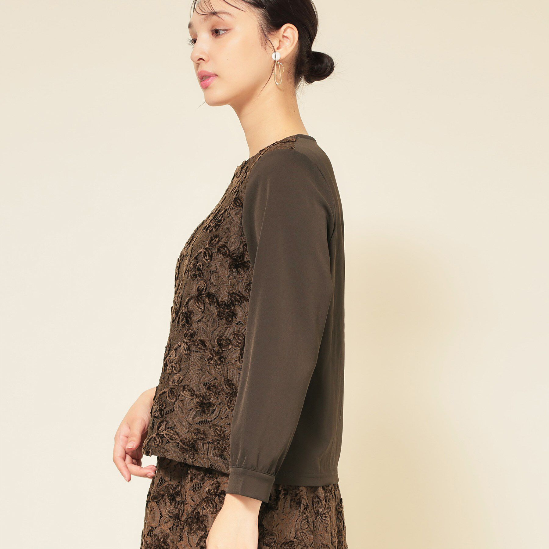 SunaUna「【モールレース／セットアップ可】パフスリーブブラウス」|シャツ・ブラウス|