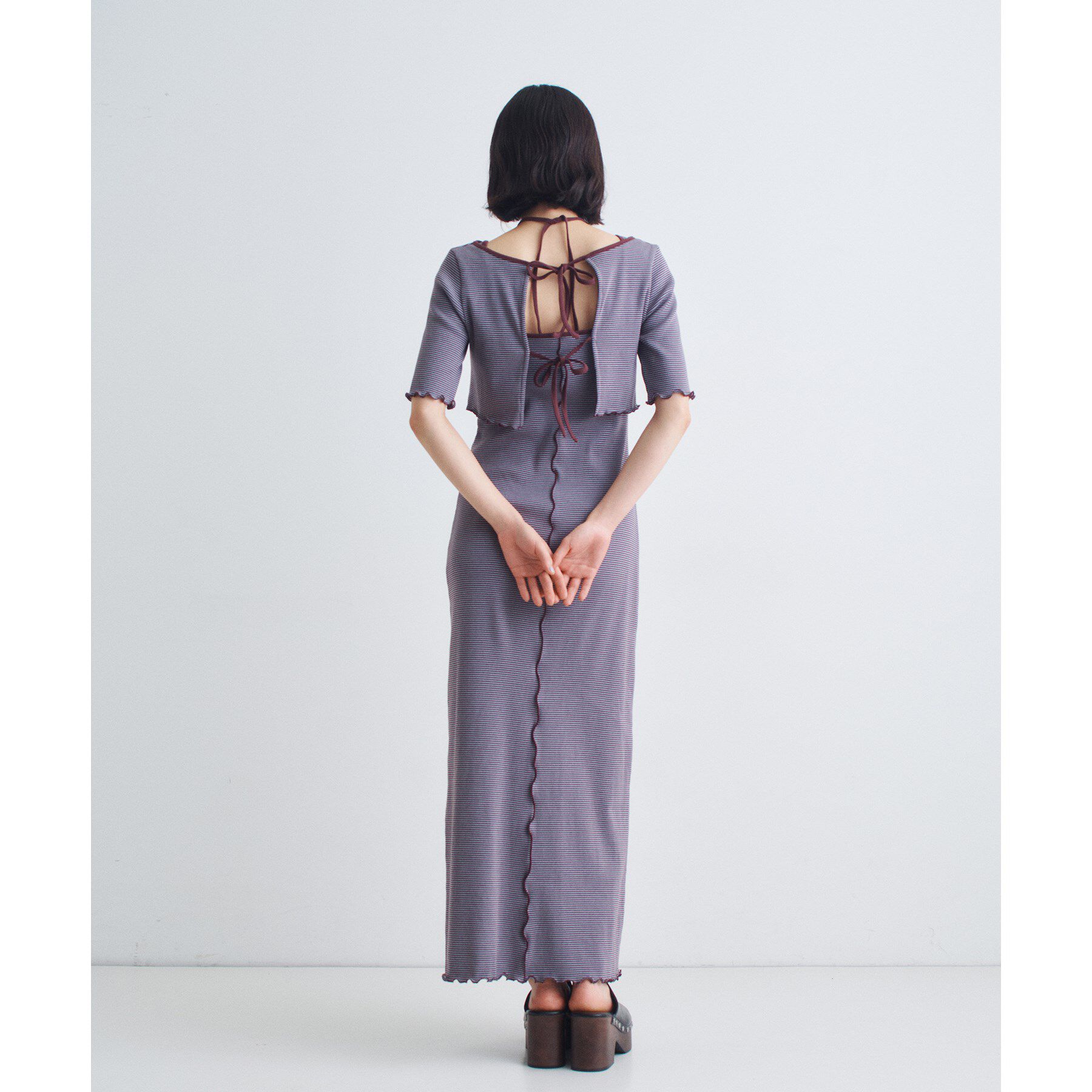 CODE A「chic border 2way ribbon cardigan」|カーディガン|