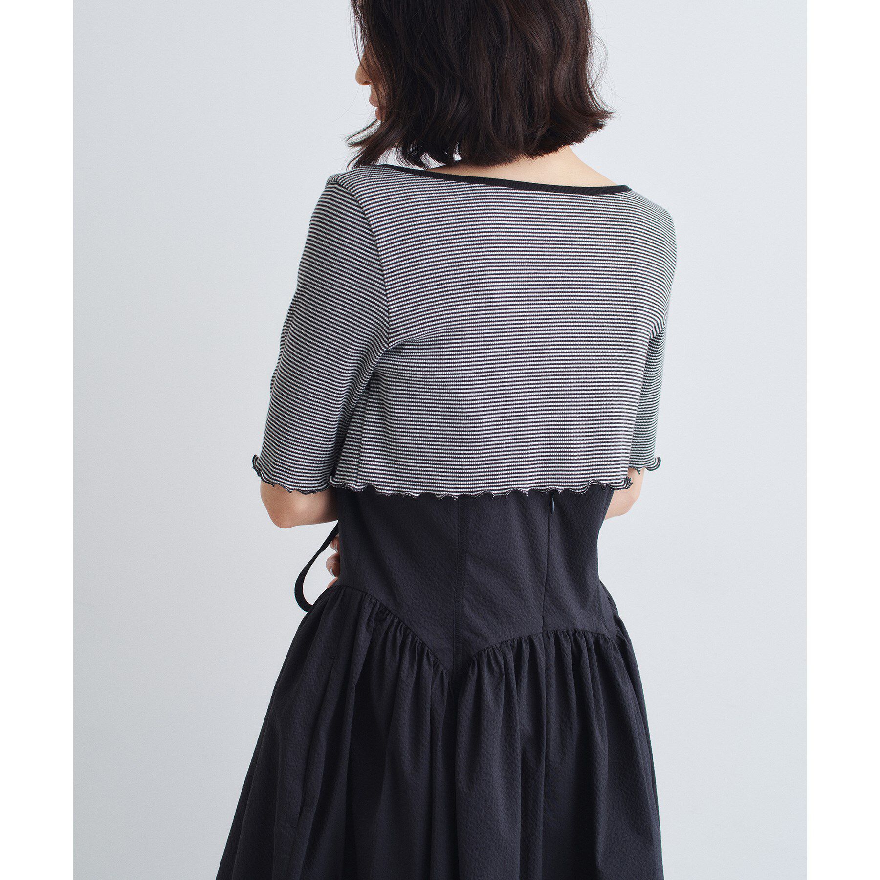 CODE A「chic border 2way ribbon cardigan」|カーディガン|
