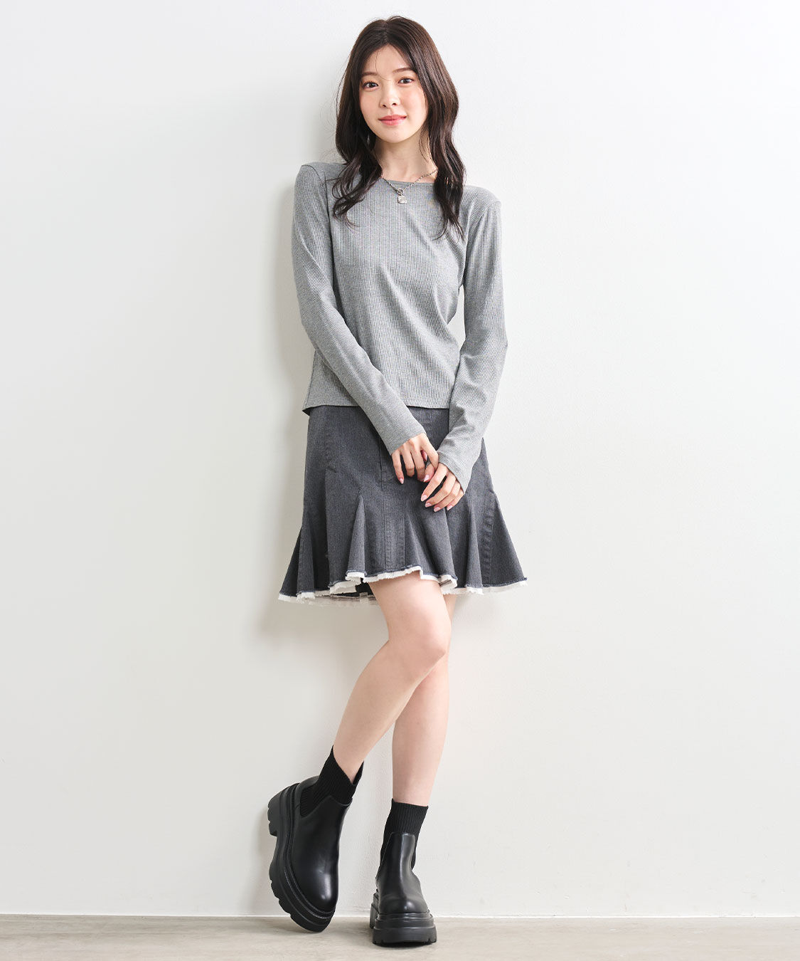 COCO DEAL「レースアップ前後2WAYリブトップス」|Tシャツ・カットソー|