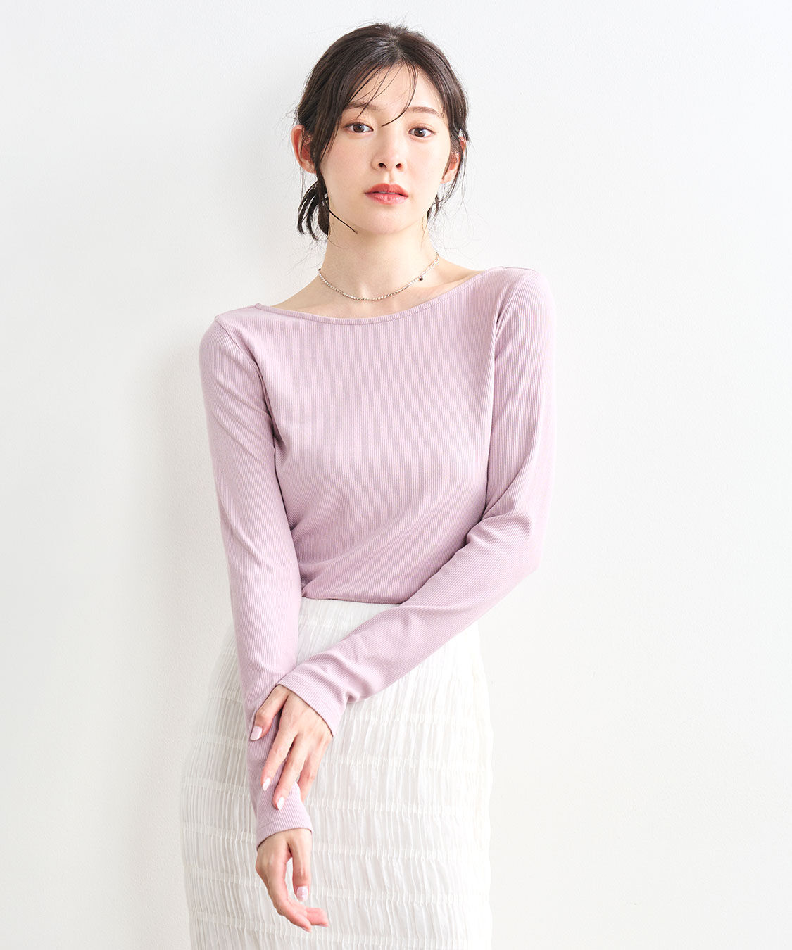 COCO DEAL「レースアップ前後2WAYリブトップス」|Tシャツ・カットソー|