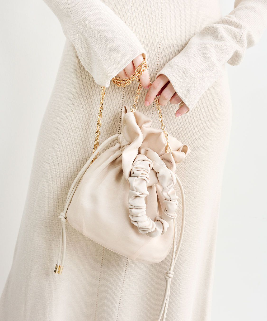 COCO DEAL「サテン巾着バッグ」|ショルダー・メッセンジャー|