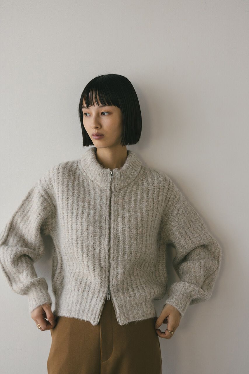 STYLEMIXER「ダブルジップラメニットカーデ」|カーディガン|