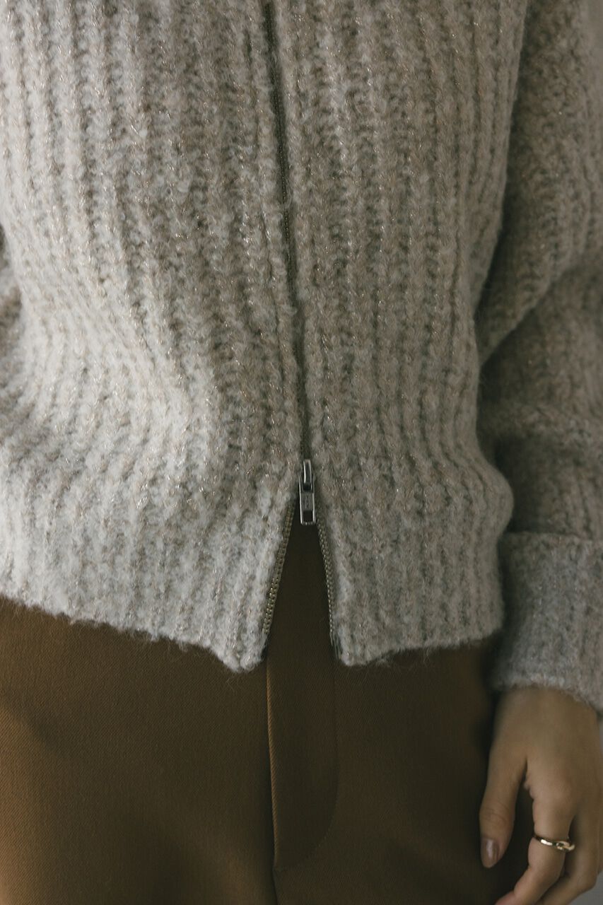 STYLEMIXER「ダブルジップラメニットカーデ」|カーディガン|