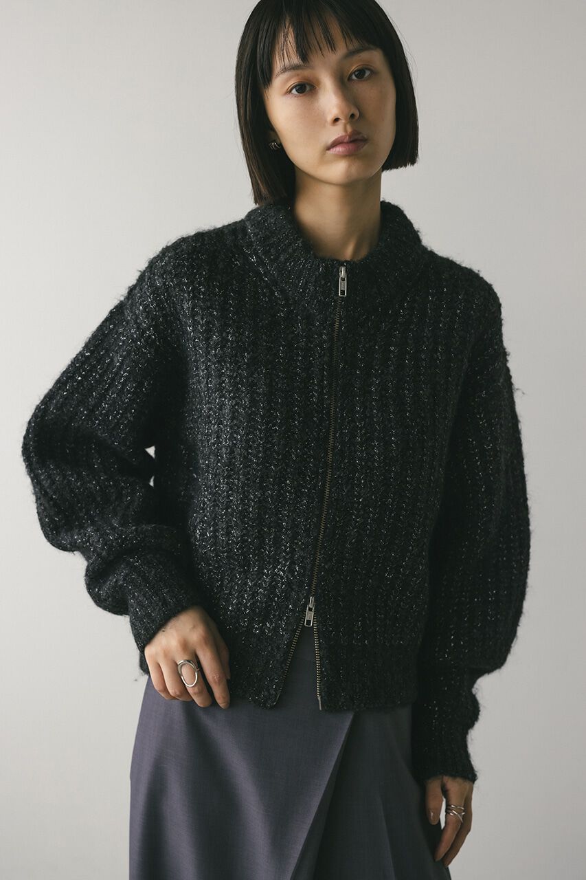 STYLEMIXER「ダブルジップラメニットカーデ」|カーディガン|