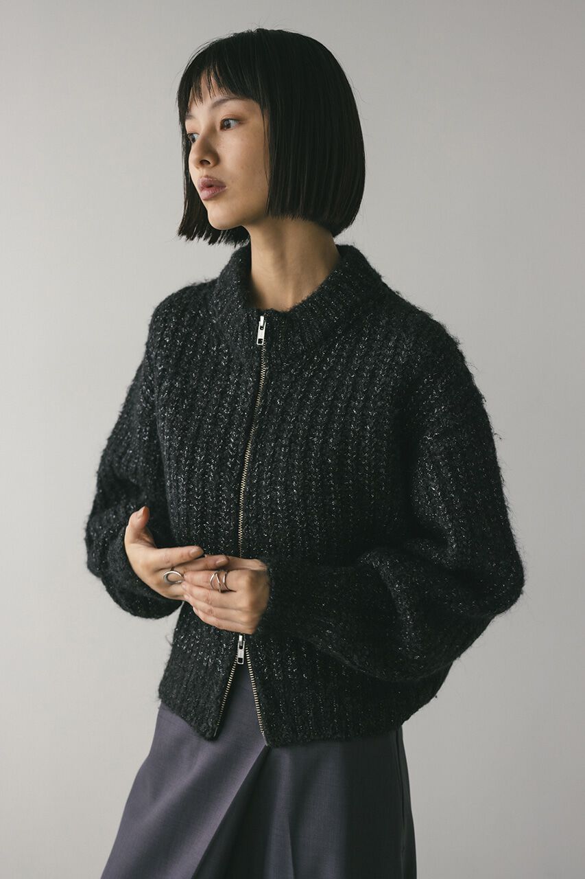 STYLEMIXER「ダブルジップラメニットカーデ」|カーディガン|