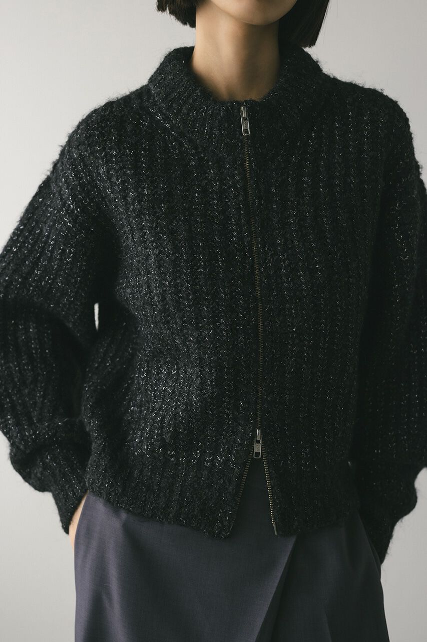 STYLEMIXER「ダブルジップラメニットカーデ」|カーディガン|