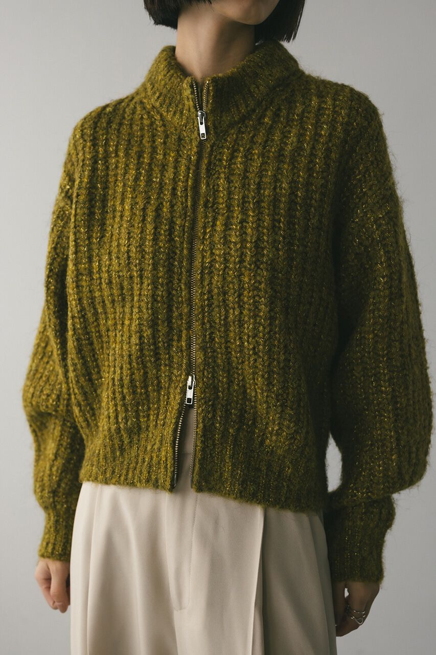 STYLEMIXER「ダブルジップラメニットカーデ」|カーディガン|