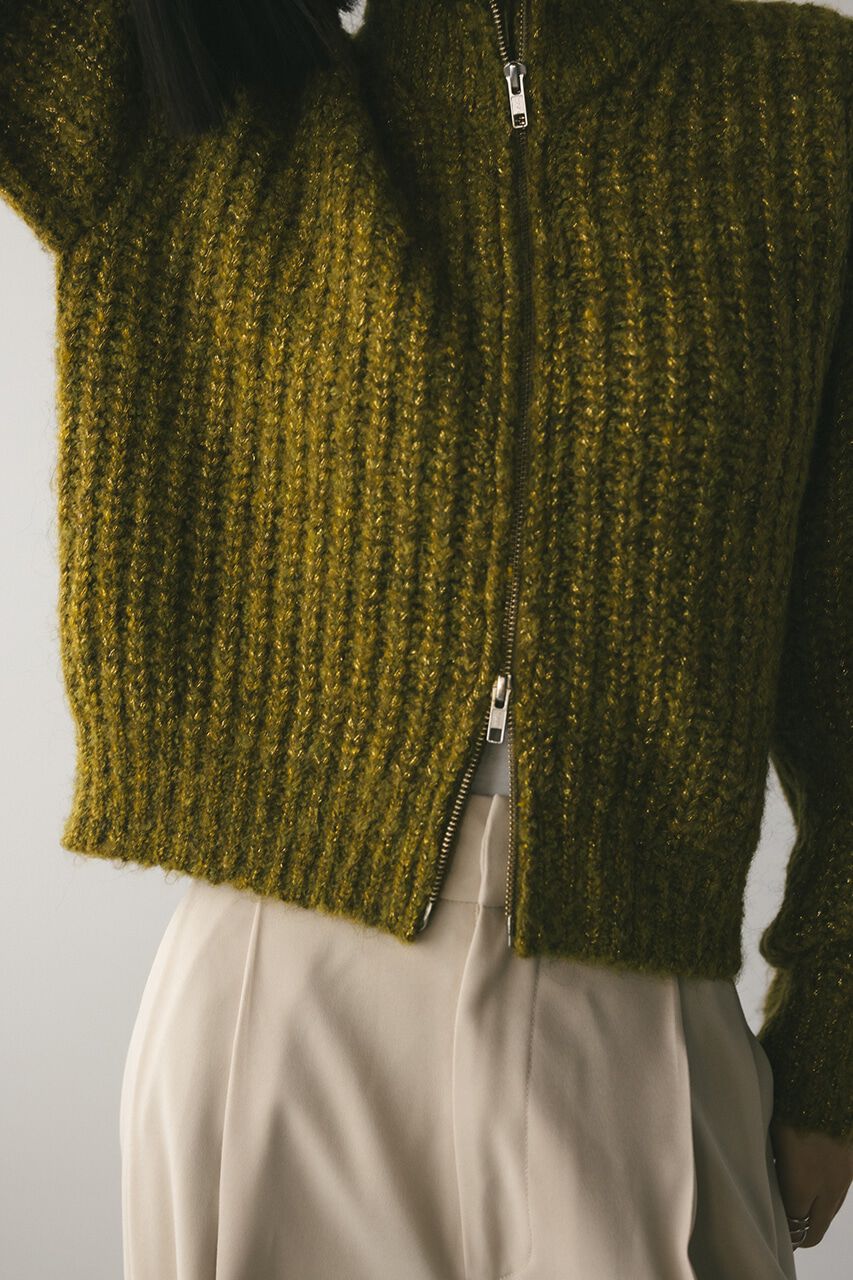 STYLEMIXER「ダブルジップラメニットカーデ」|カーディガン|