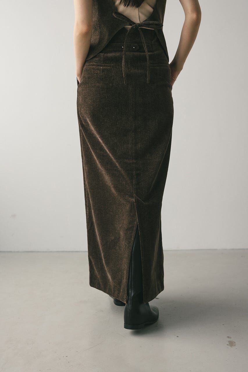 STYLEMIXER「ハイウエストタックベロアスカート」|スカート|