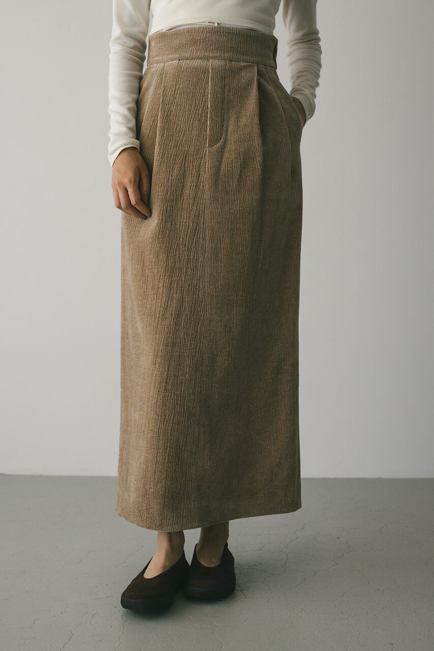 STYLEMIXER「ハイウエストタックベロアスカート」|スカート|