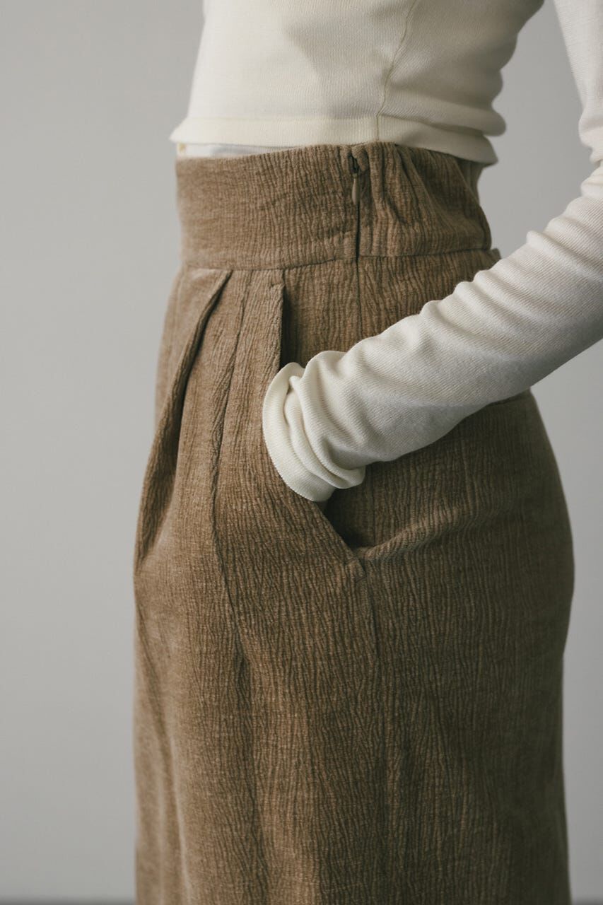 STYLEMIXER「ハイウエストタックベロアスカート」|スカート|