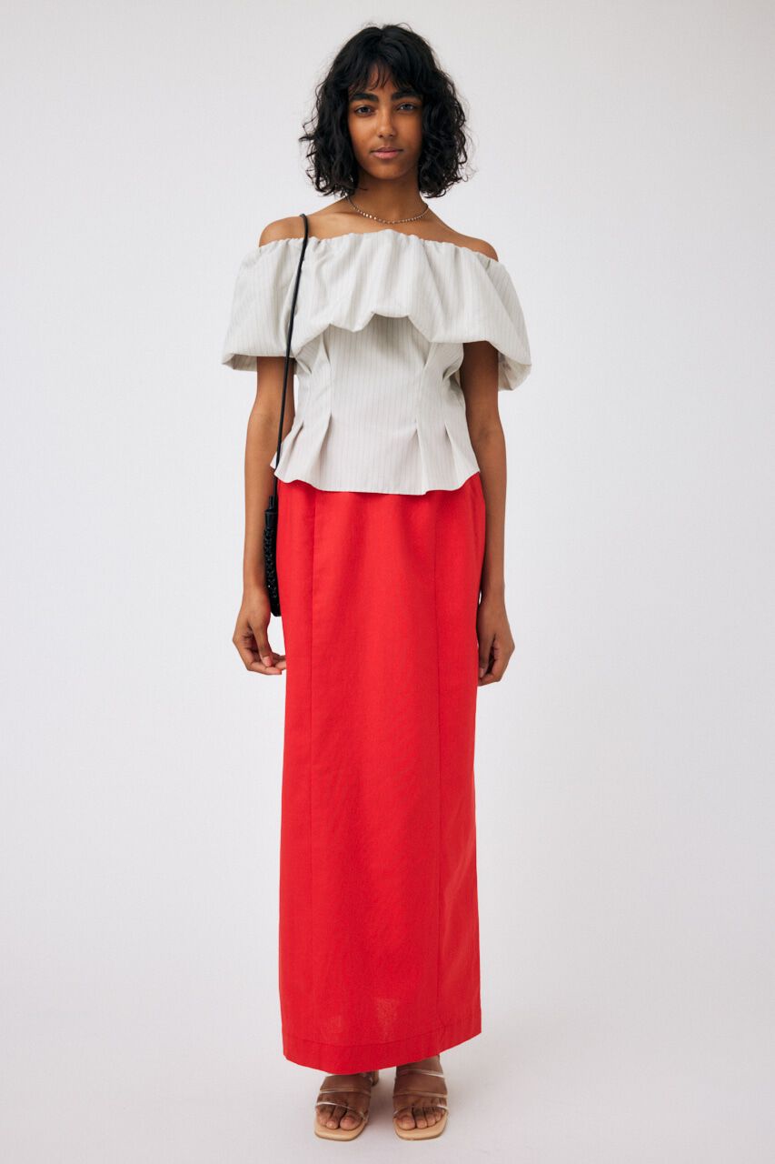 MOUSSY「OFF SHOULDER TUCK ブラウス」|その他|柄WHT5