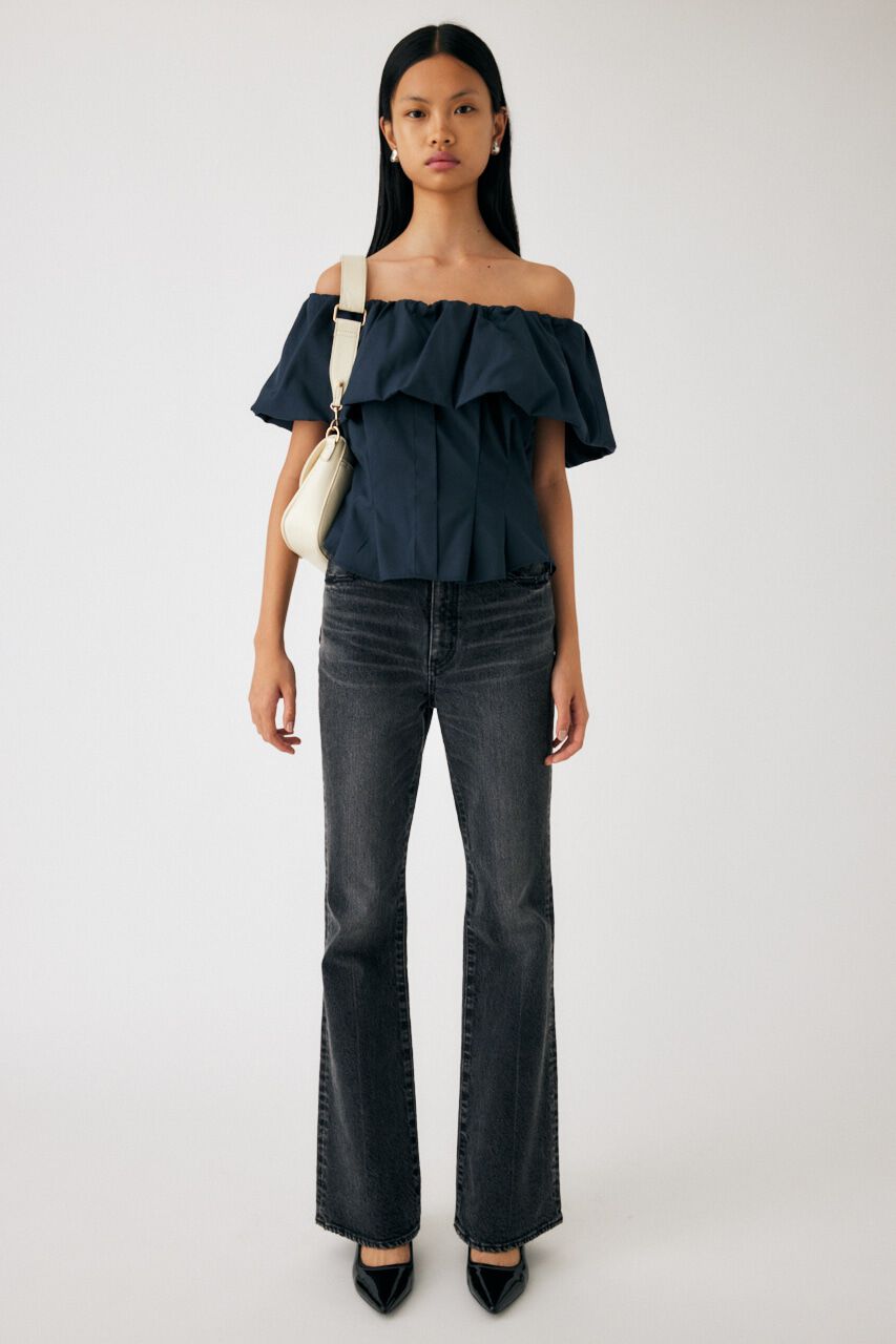 MOUSSY「OFF SHOULDER TUCK ブラウス」|その他|NVY