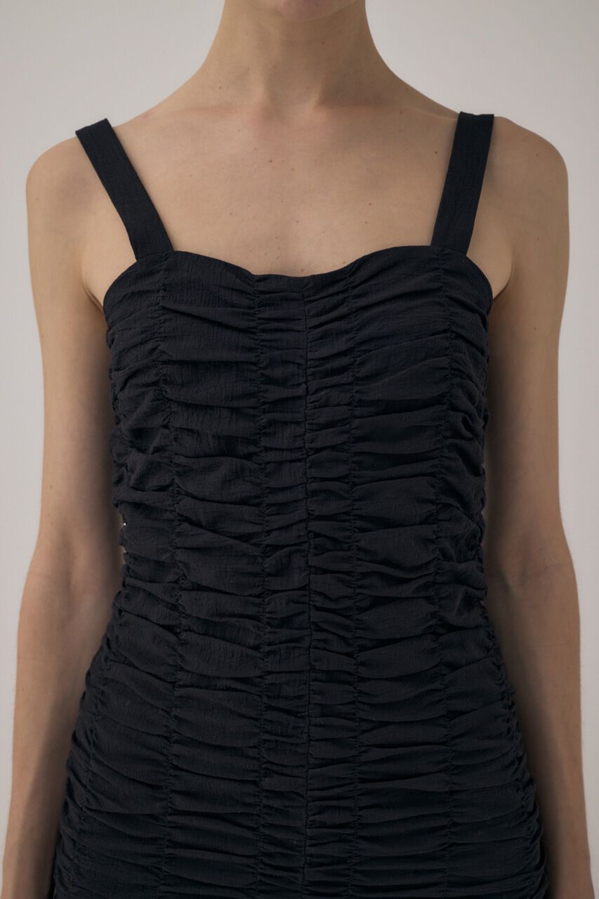 MOUSSY「オーガニックコットンボイル素材使用ギャザーキャミドレス」|ワンピース|