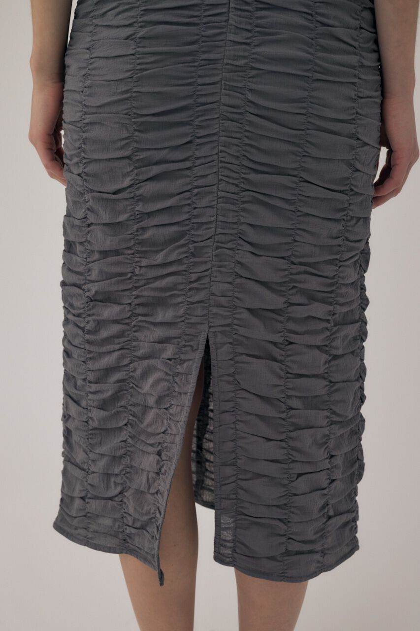 MOUSSY「オーガニックコットンボイル素材使用ギャザーキャミドレス」|ワンピース|